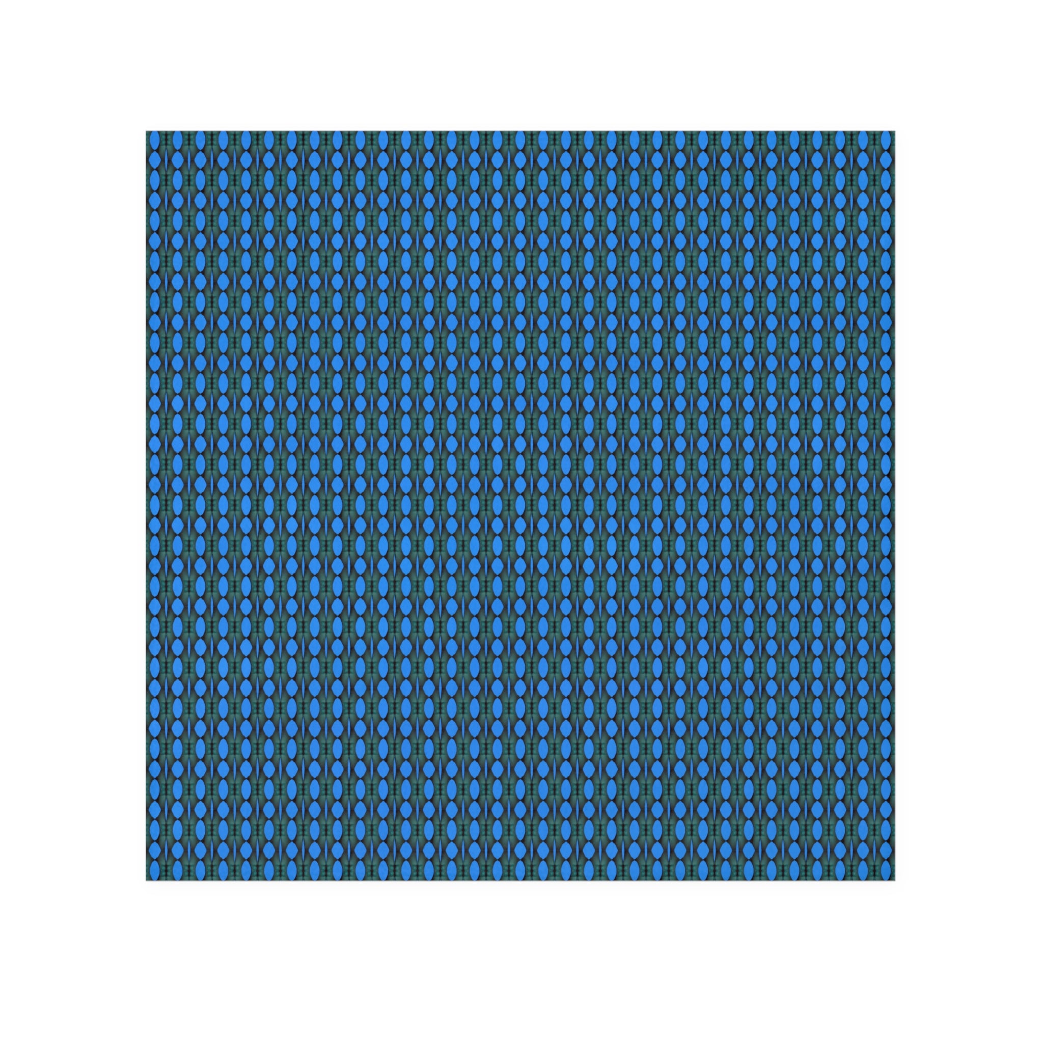 "Where Are Going?" Blue Geometric Face Towel - Microfiber Patterned Washcloth