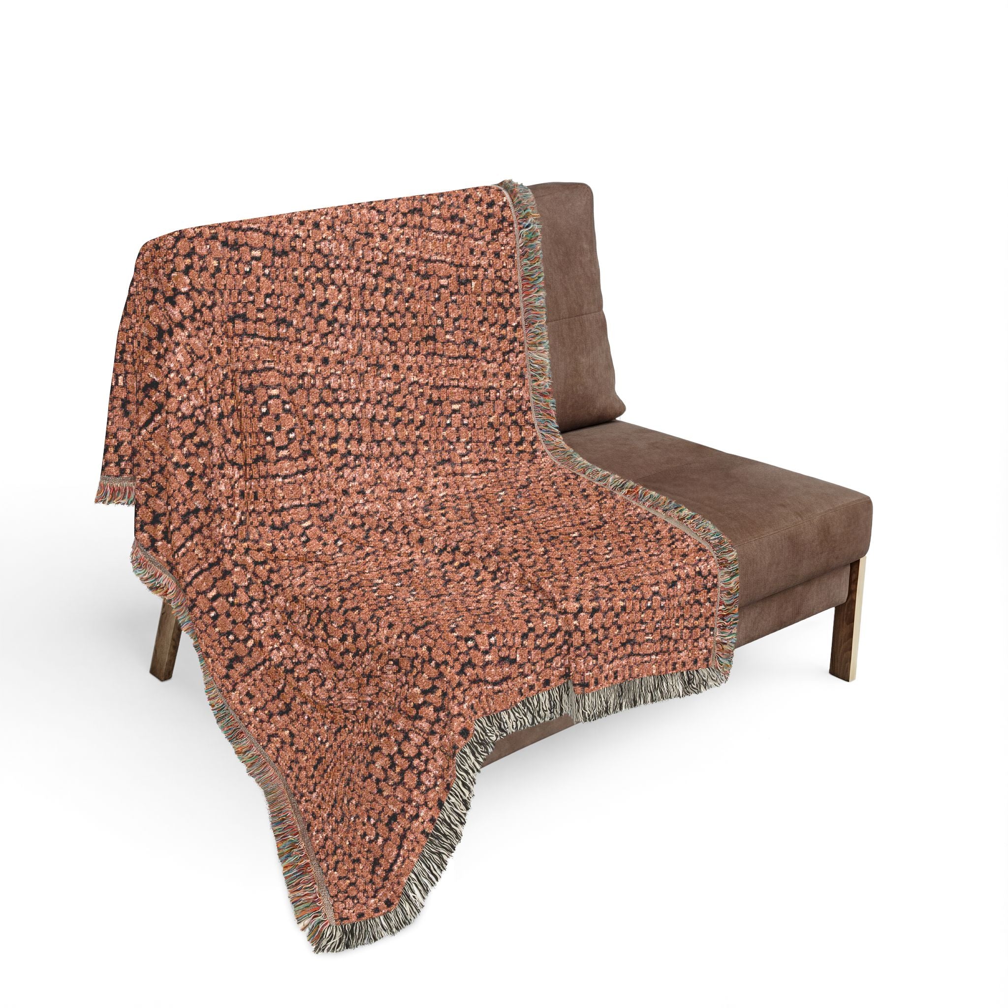 "Japanese Cherry Blossom" Rustic Woven Patterned Blanket - Cozy Textured Throw for Living Room & Cabin Decor