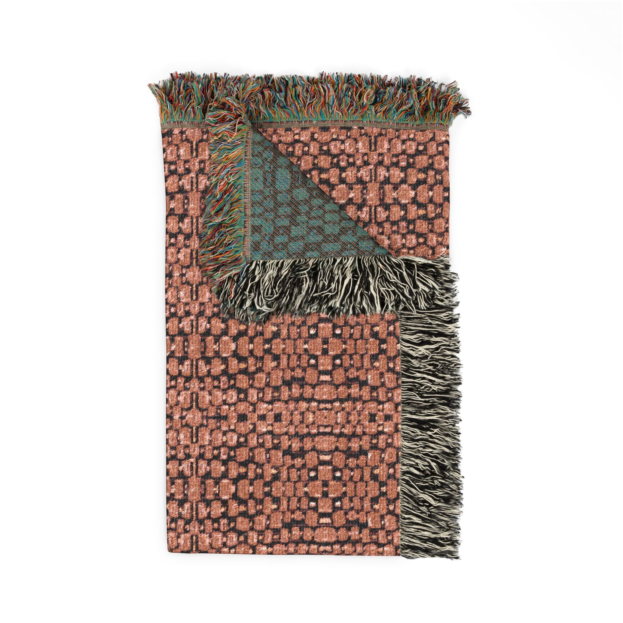 "Japanese Cherry Blossom" Rustic Woven Patterned Blanket - Cozy Textured Throw for Living Room & Cabin Decor