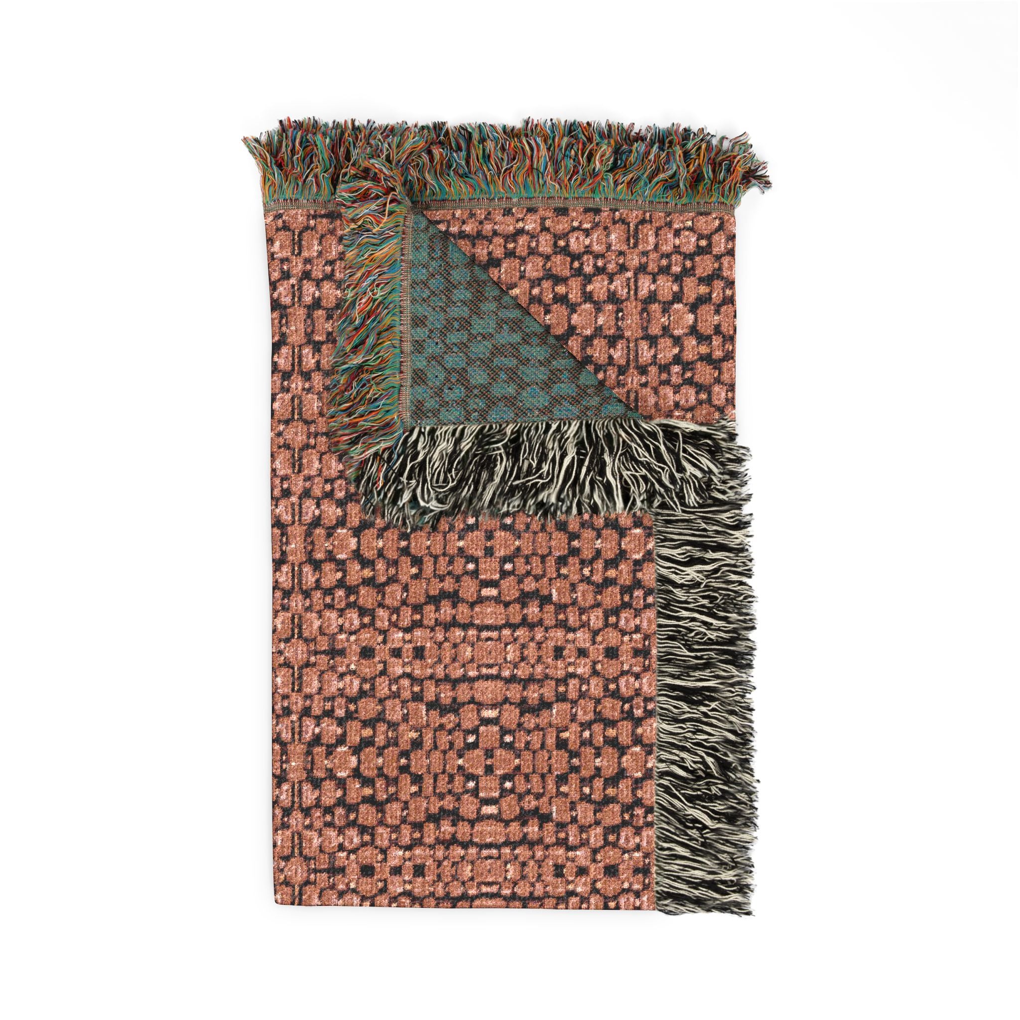 "Japanese Cherry Blossom" Rustic Woven Patterned Blanket - Cozy Textured Throw for Living Room & Cabin Decor