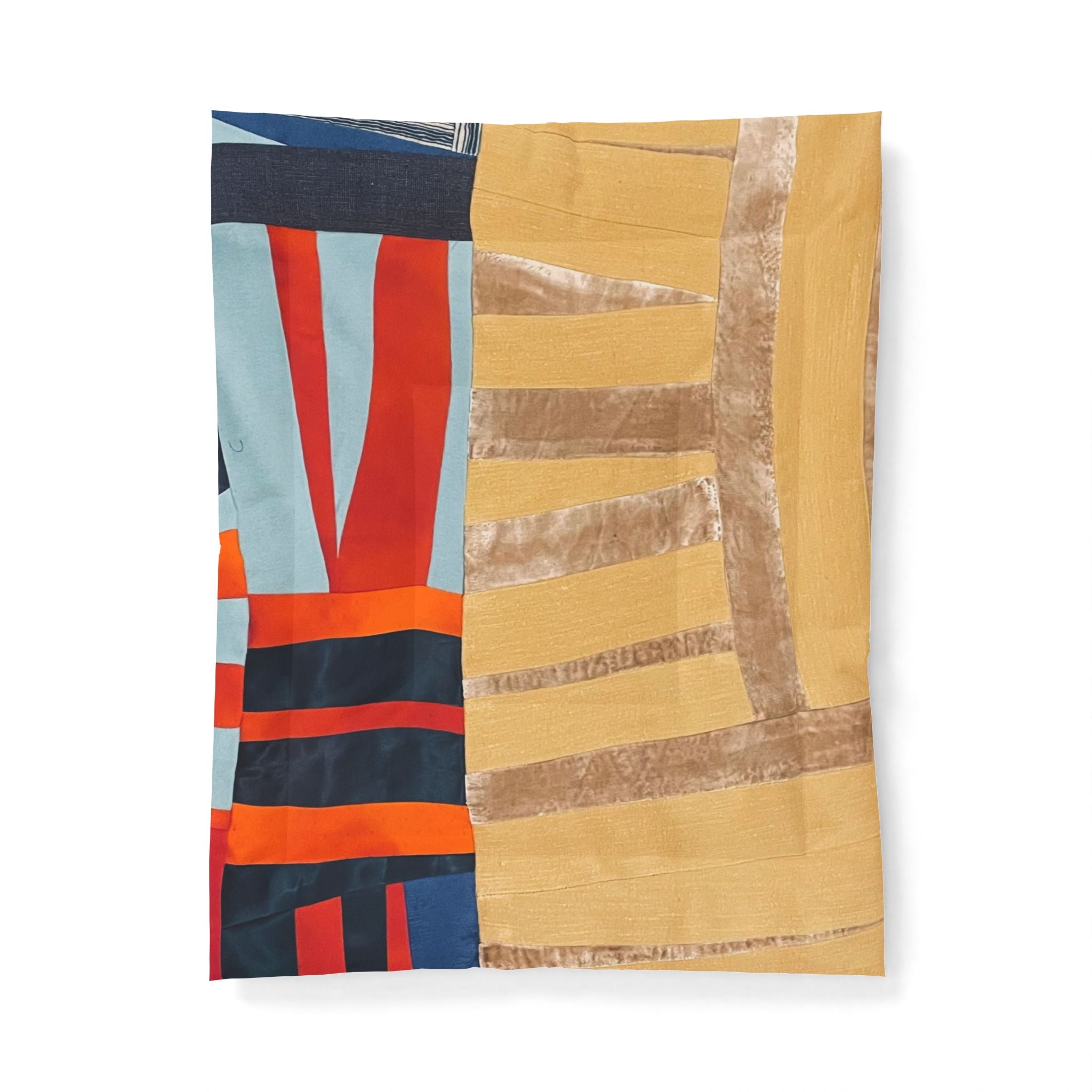 "Hannah and Samuel" Abstract Colorblock Cotton Comforter – Warm Geometric Bedspread
