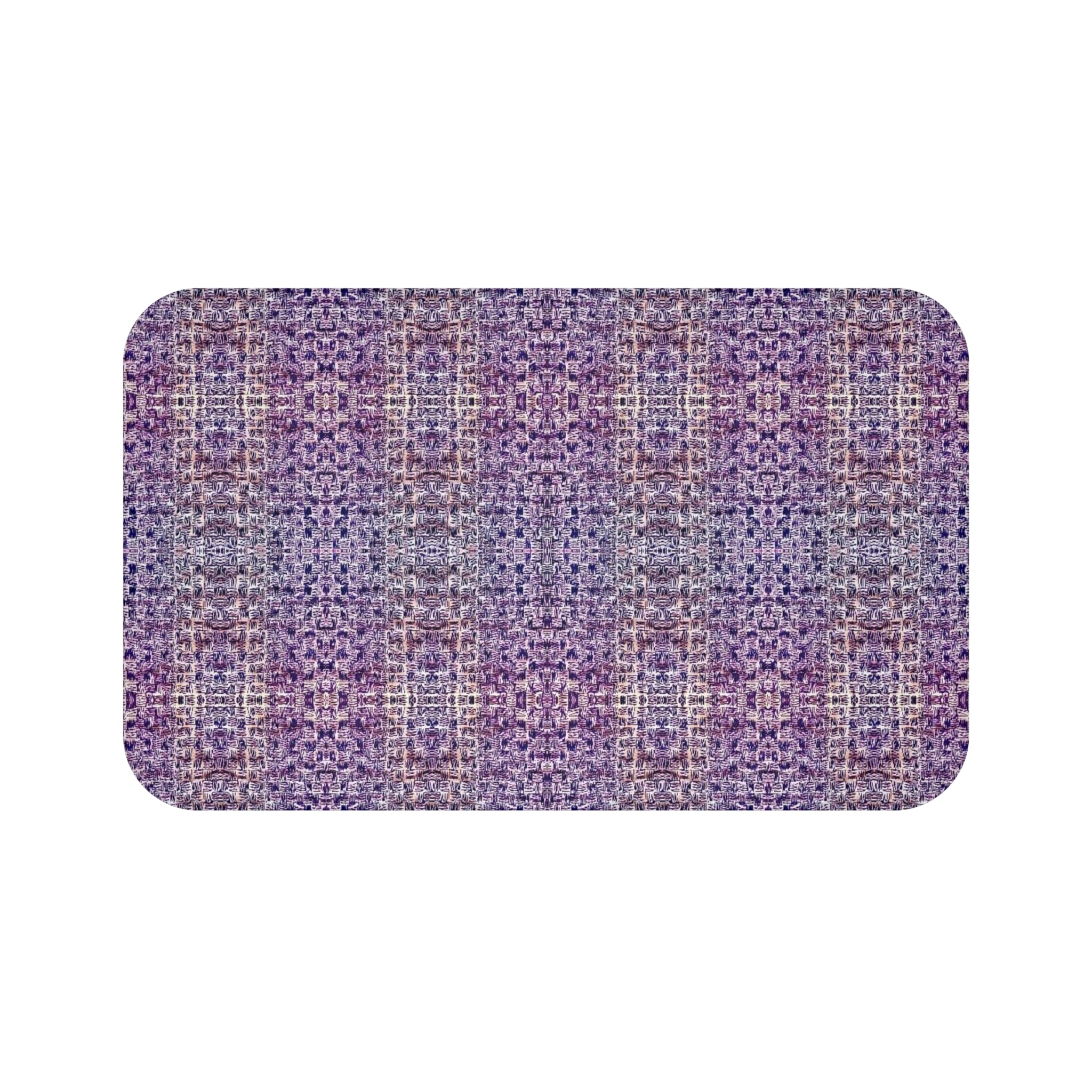 "Pauline, My Love" Purple Woven Texture Bath Mat — Plush Absorbent Non-Slip Bathroom Rug