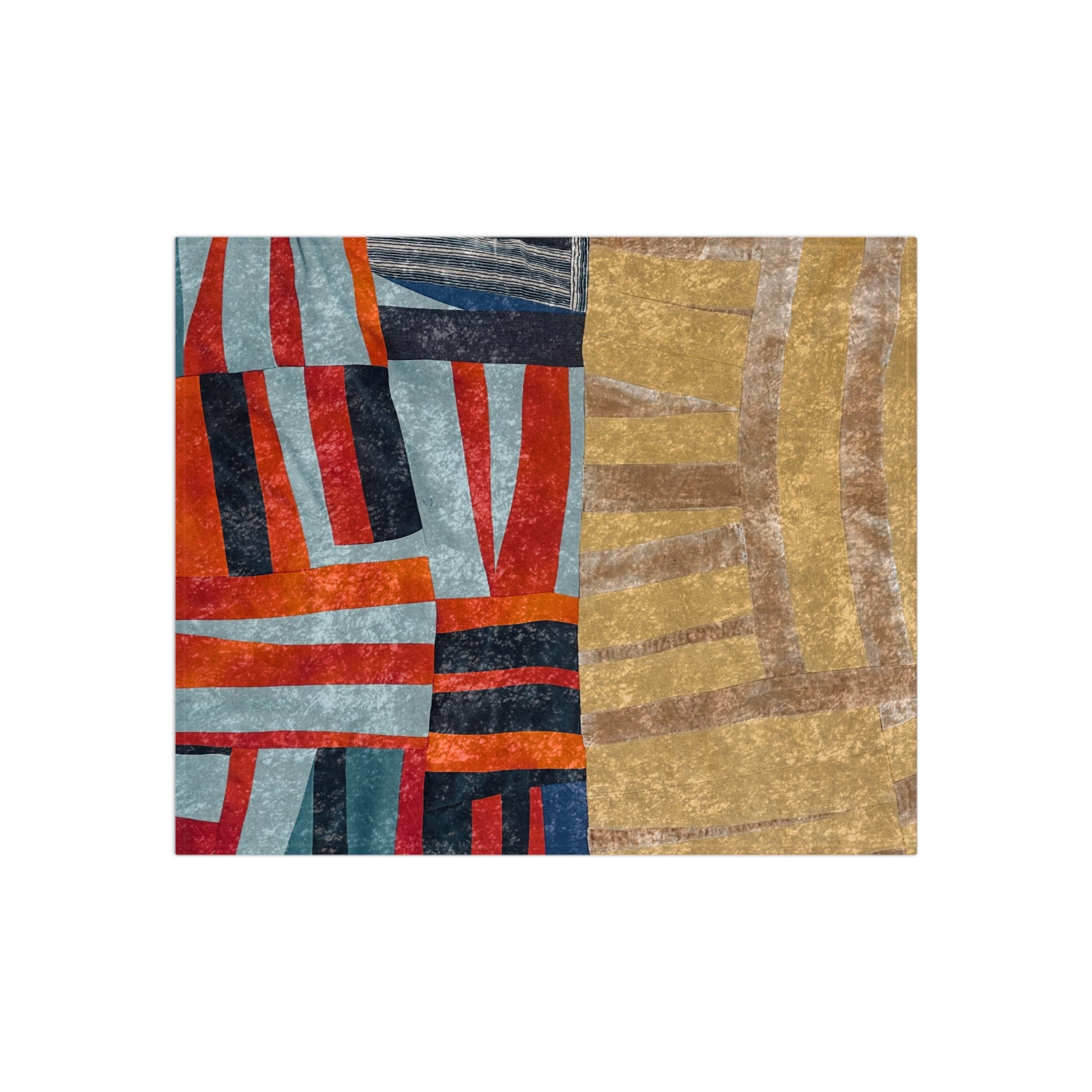 "Hannah and Samuel" Crushed Velvet Abstract Geometric Blanket — Luxe Throw for Living Room & Bedroom