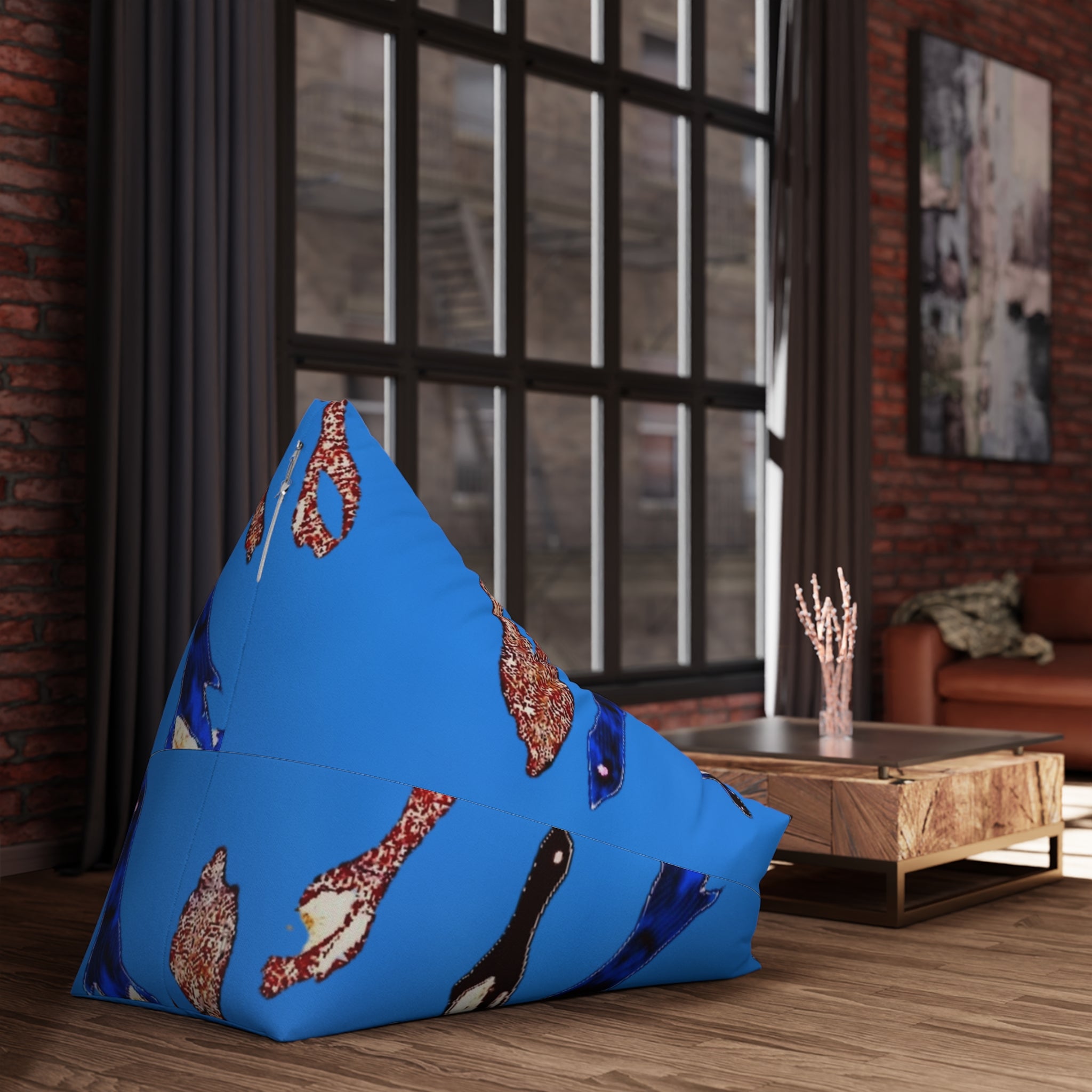 "Fly Me to the Moon" Bean Bag Cover — Blue Pattern Slipcover for Kids Room & Nursery