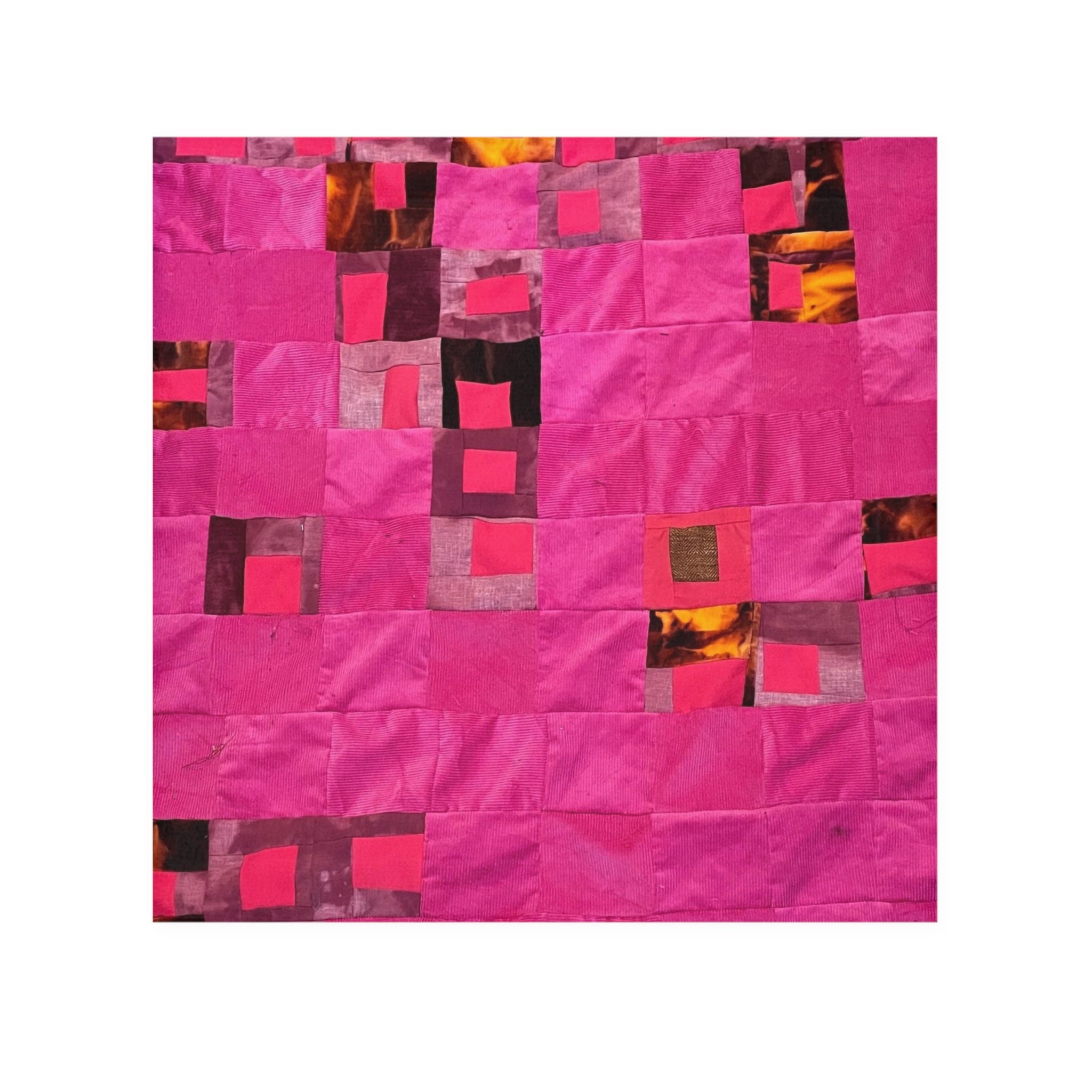 "Lela" Original Pink Patchwork Face Towel — Soft Decorative Square Face Cloth