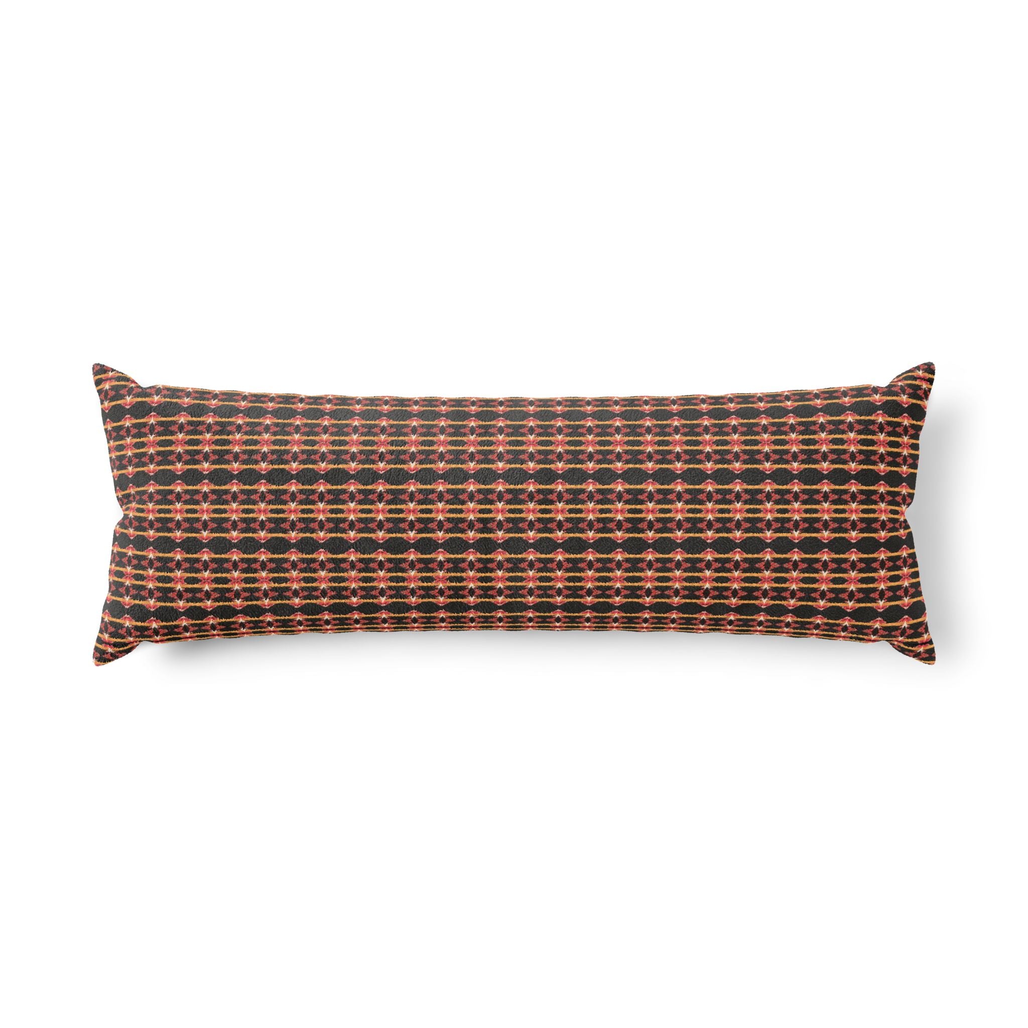 "Native America Now" Autumn Plaid Body Pillow — Cozy Rustic Check Pattern for Living Room & Bedroom