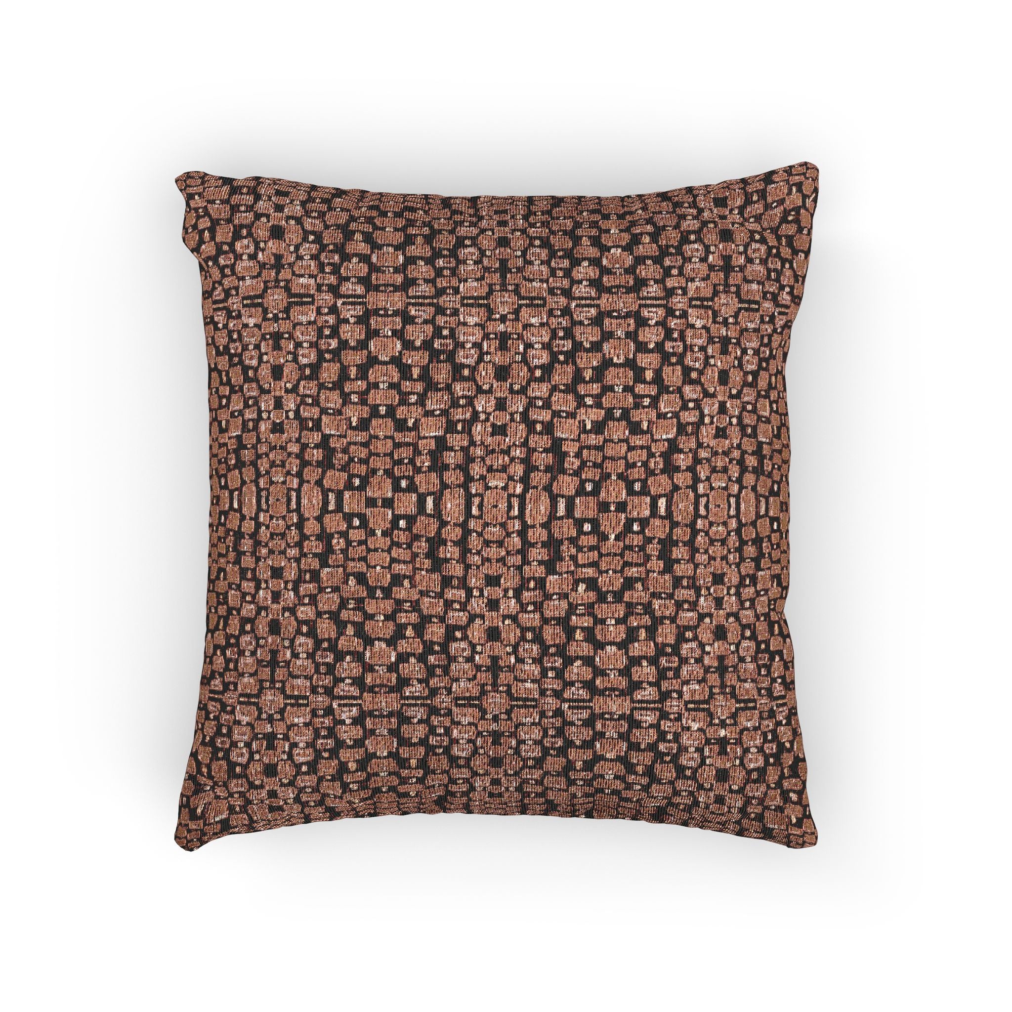 "Japanese Cherry Blossom" Red and Black Textile Woven Pillow