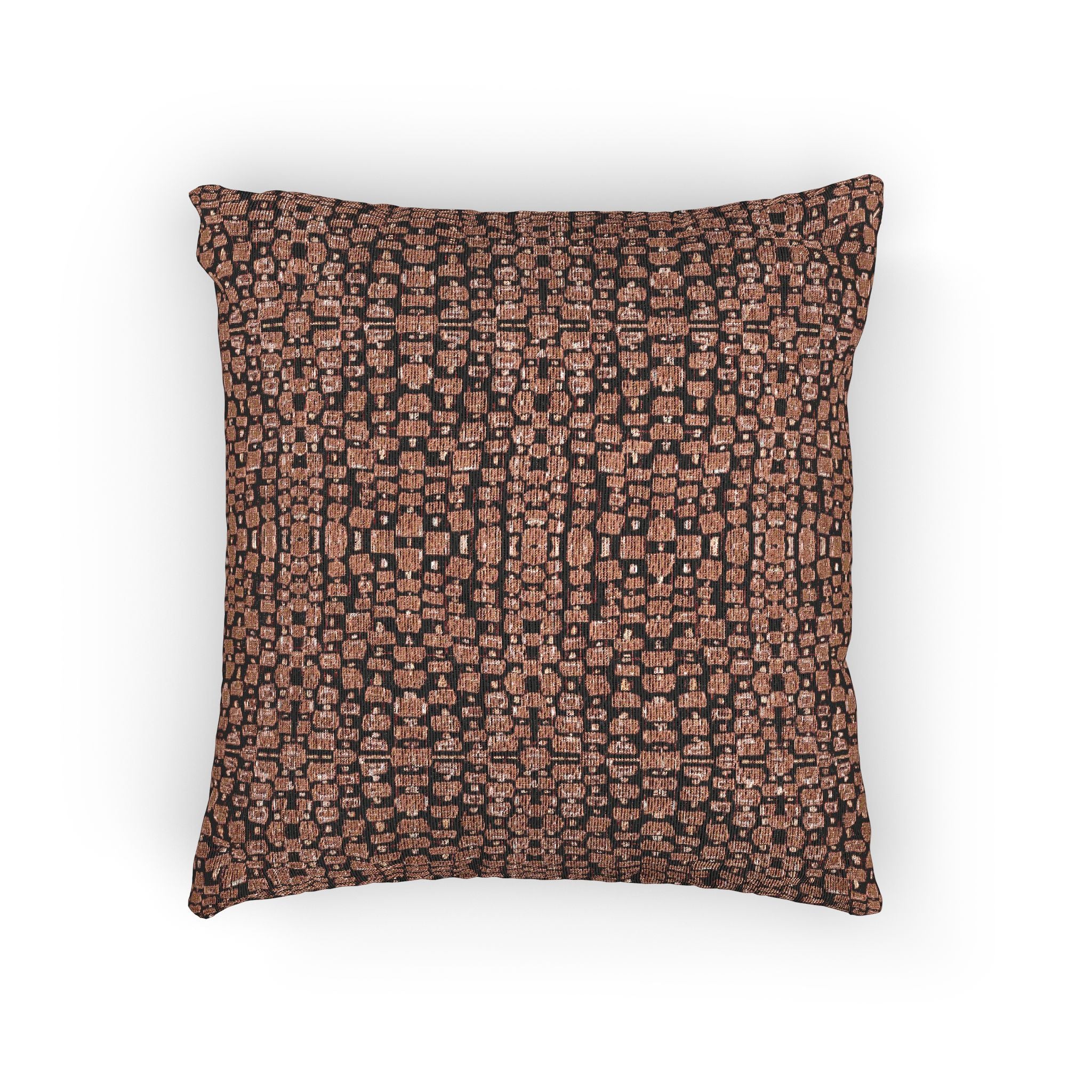 "Japanese Cherry Blossom" Red and Black Textile Woven Pillow
