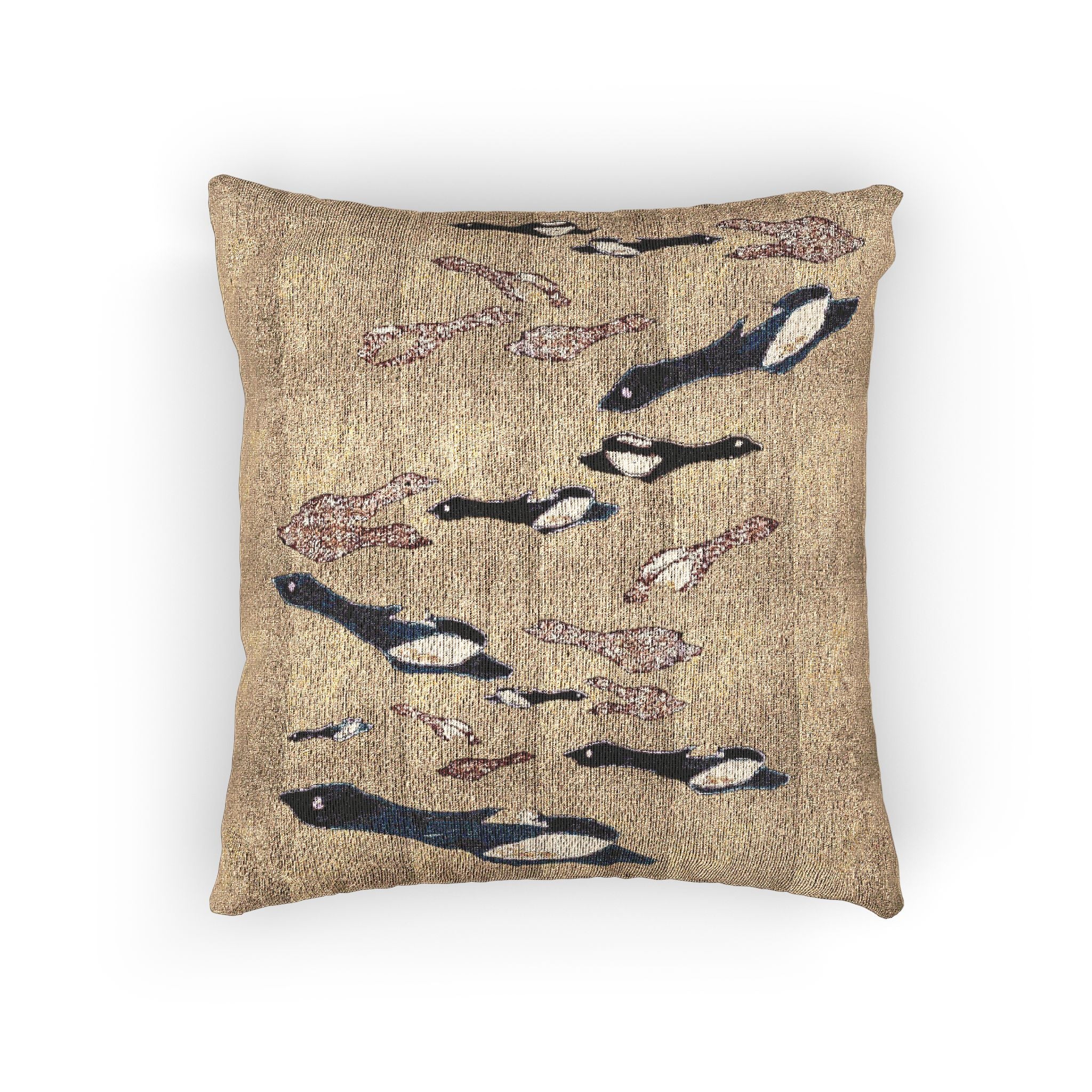 "Fly Me to the Moon" Woven Pillow — Coastal Birds Tapestry Throw Pillow