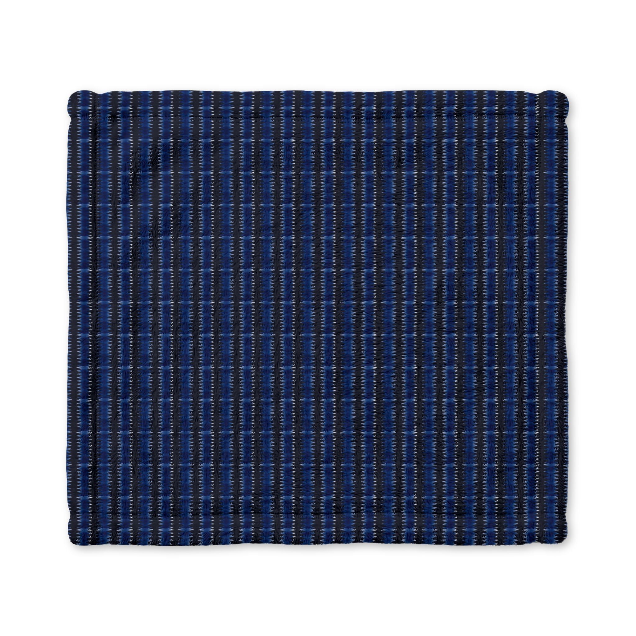 "Mississippi Midnight: Lovely Banjo Blues" Minky Lovey Blanket — Navy Blue Plaid Baby Security Blanket