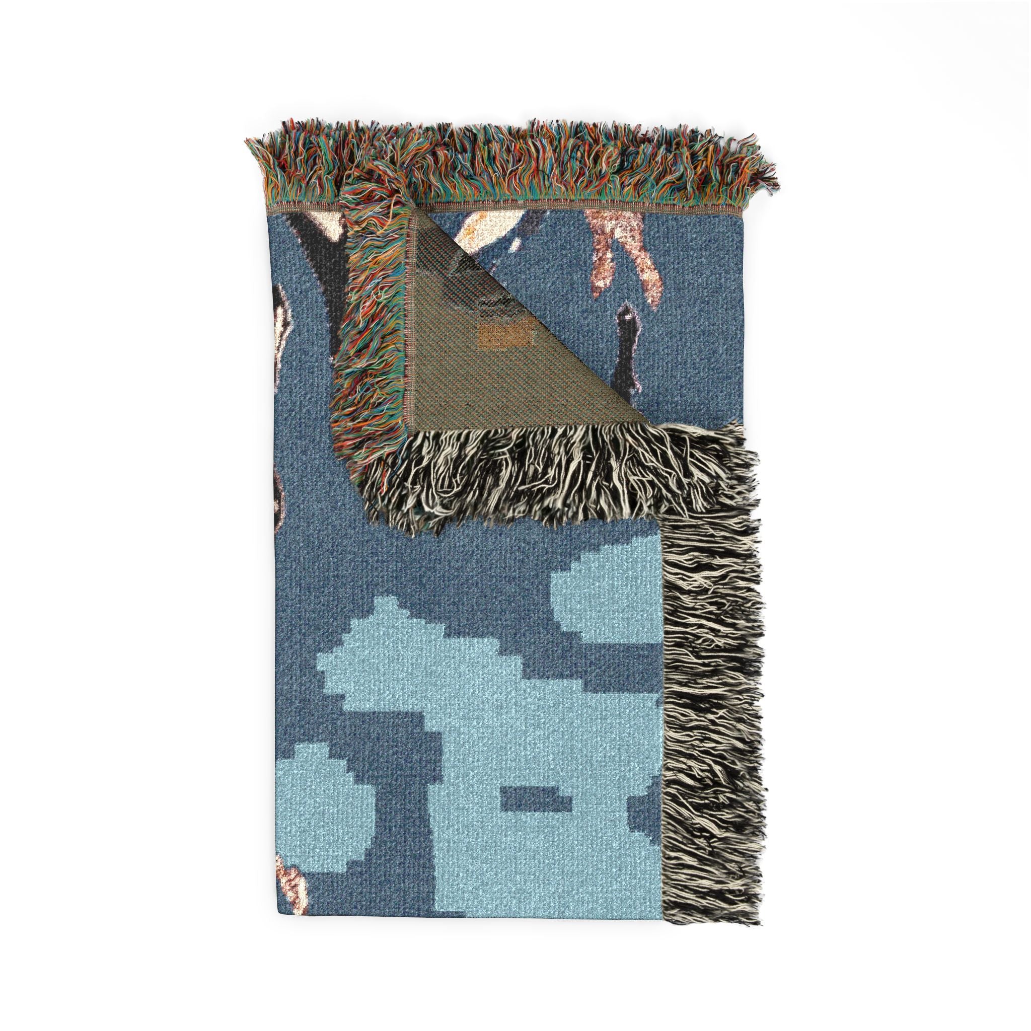 "Fly Me to the Moon" Abstract Birdie Pattern Woven Blanket — Cozy Throw for Living Room or Nursery