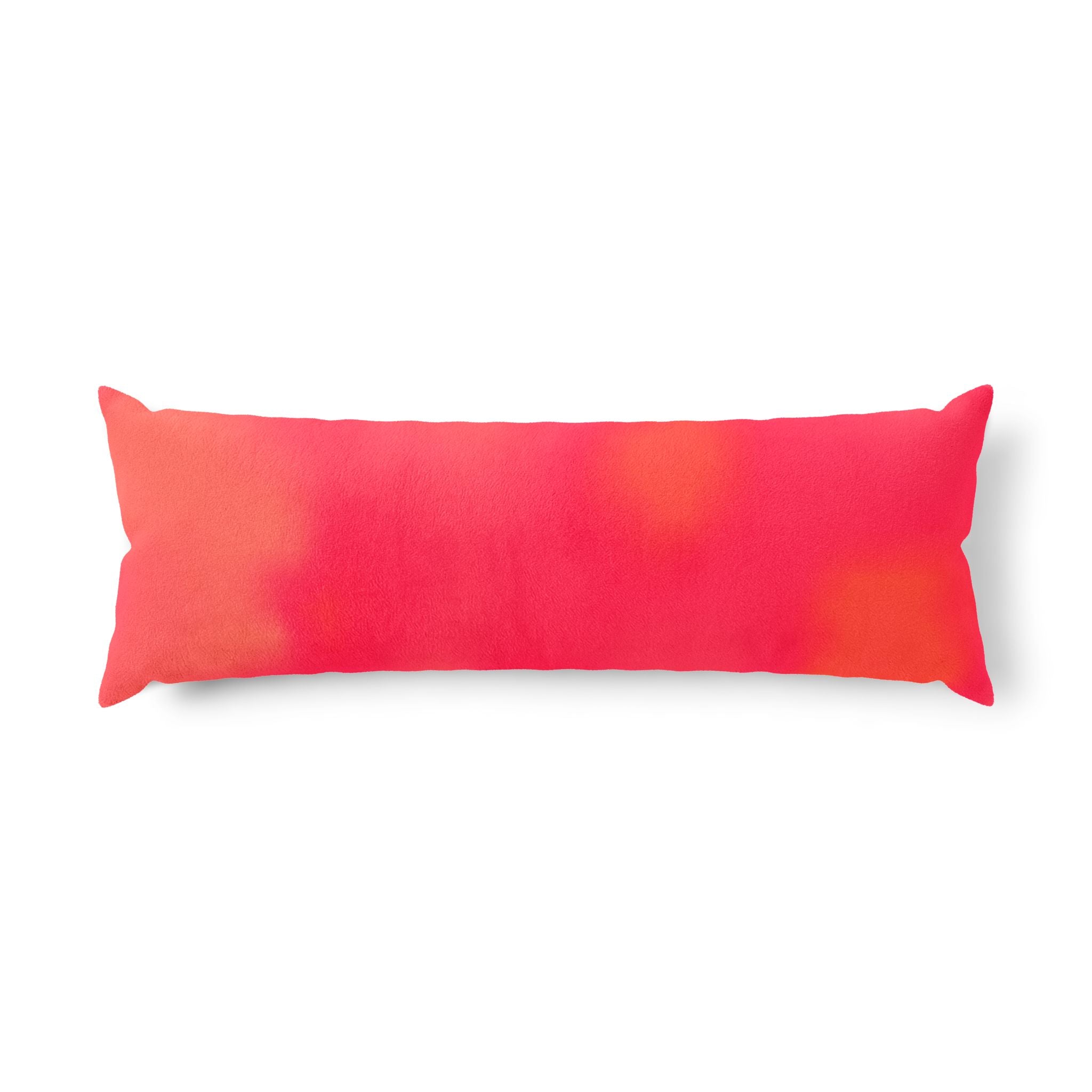 "The Skies Will Break For You, My Friend" Sunset Gradient Body Pillow — Vibrant Pink & Coral Lumbar Cushion
