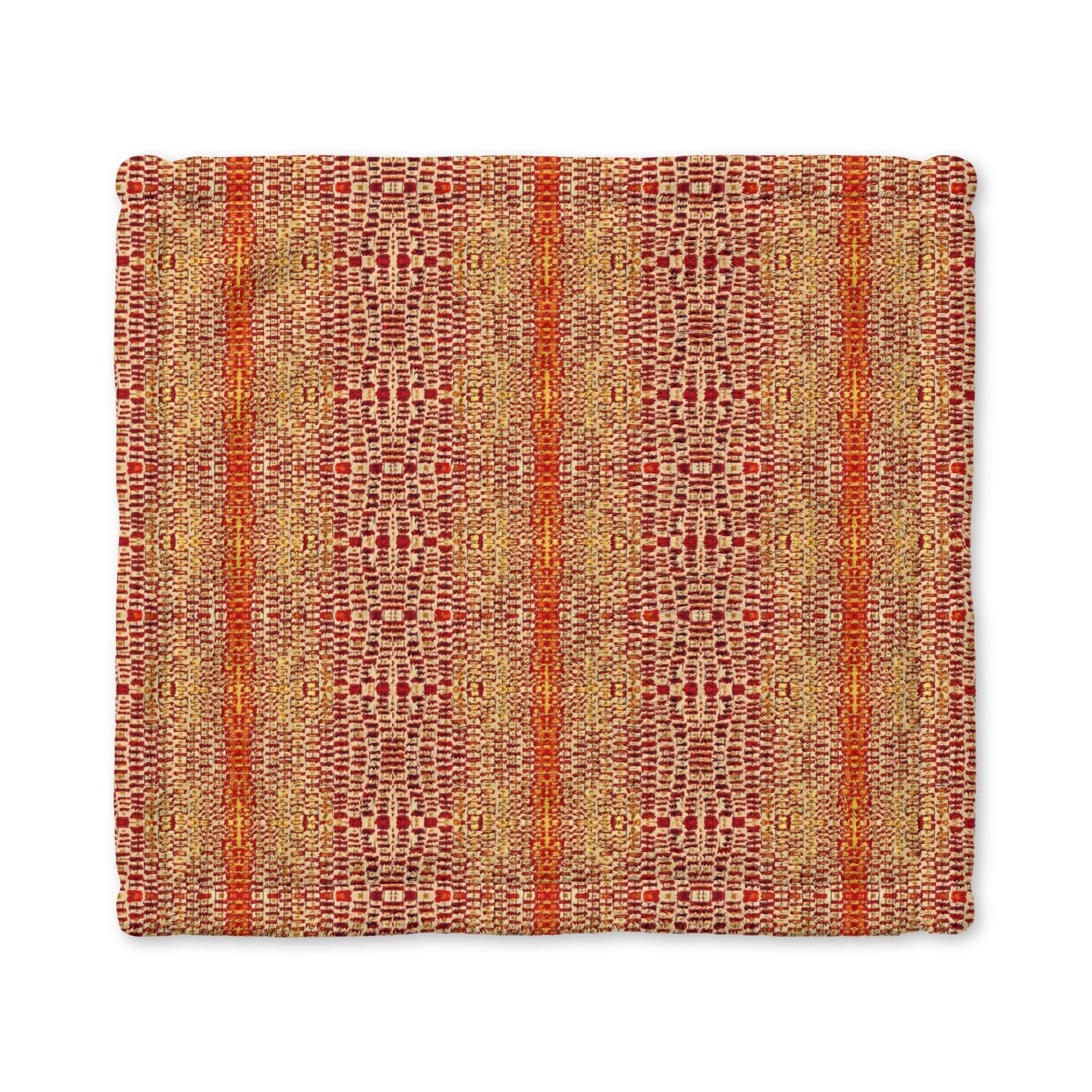 "Queen Mother" Minky Lovey Blanket - Cozy Orange Rustic Knit Pattern Security Blanket for Babies