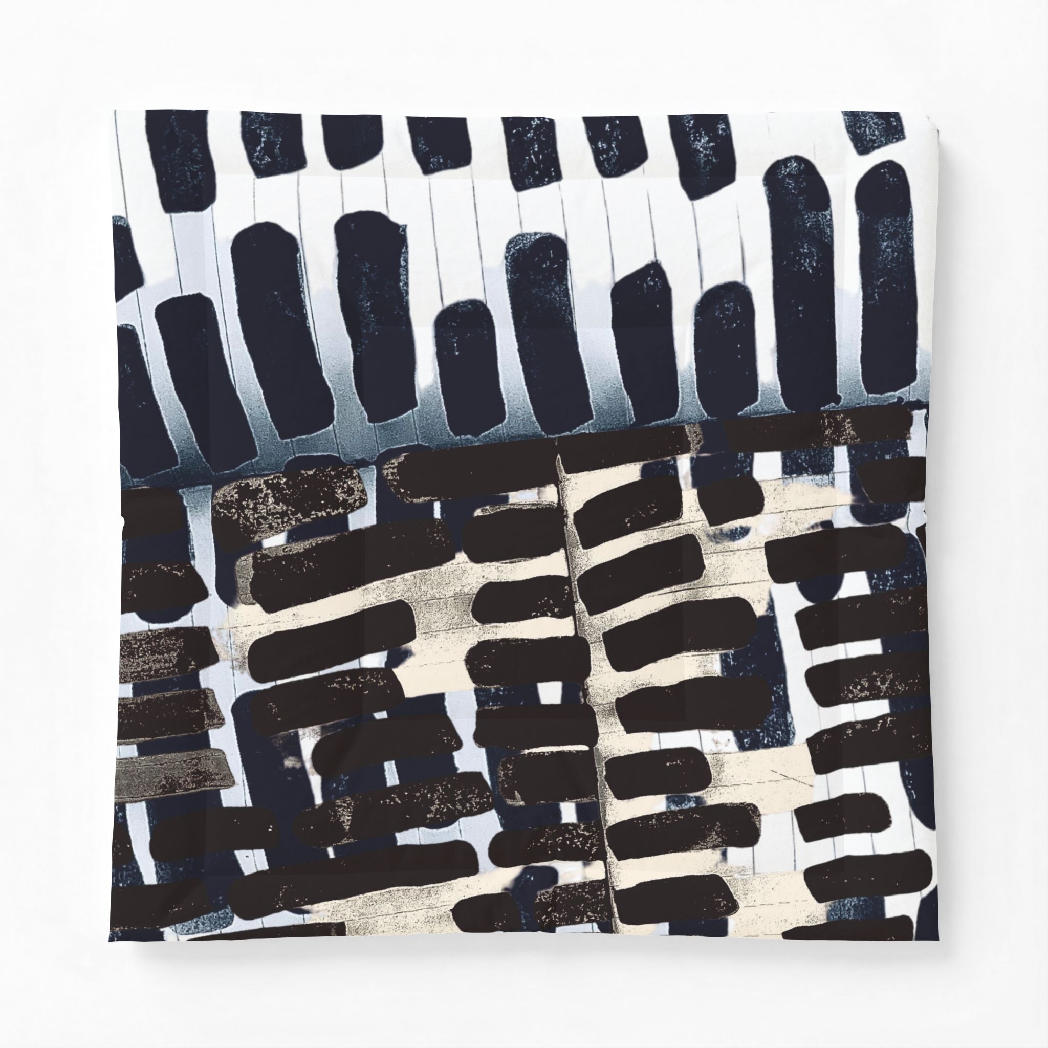 "Only My Notebook Knows How I Feel, My Heart Is On Every Page" Abstract Brushstroke Comforter – Modern Black & White Bedding