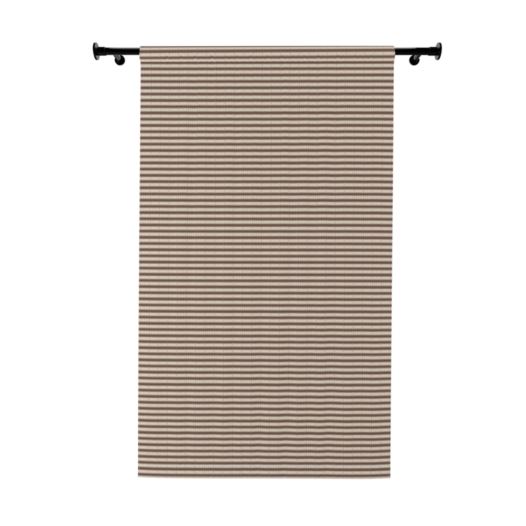 "Mississippi Morning" Striped Beige Window Curtain Panel — Neutral Single-Piece Curtain for Living Room, Bedroom & Minimal Decor