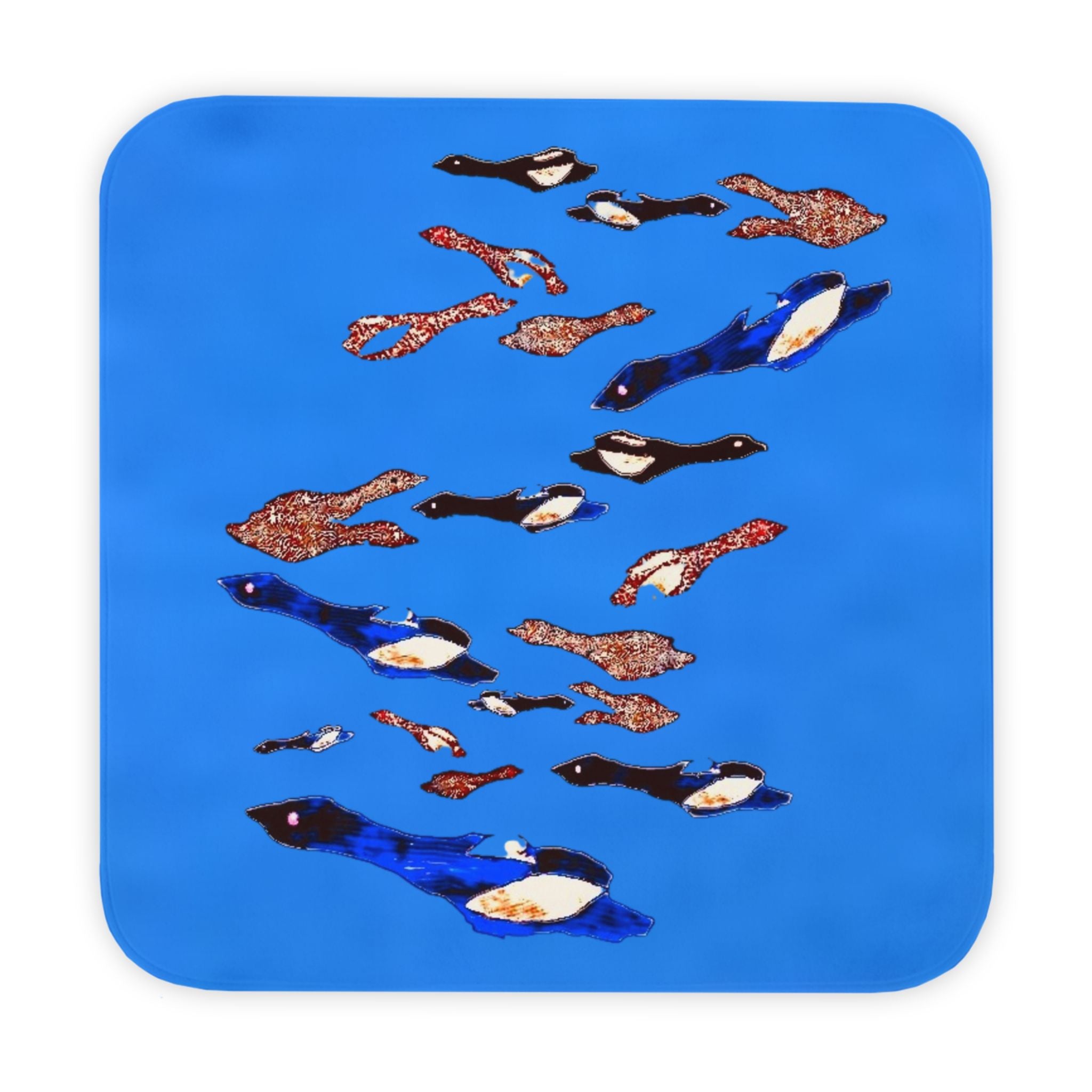 "Fly Me To The Moon" Hooded Baby Towel — Blue Birdies In The Sky Hooded Baby Towel