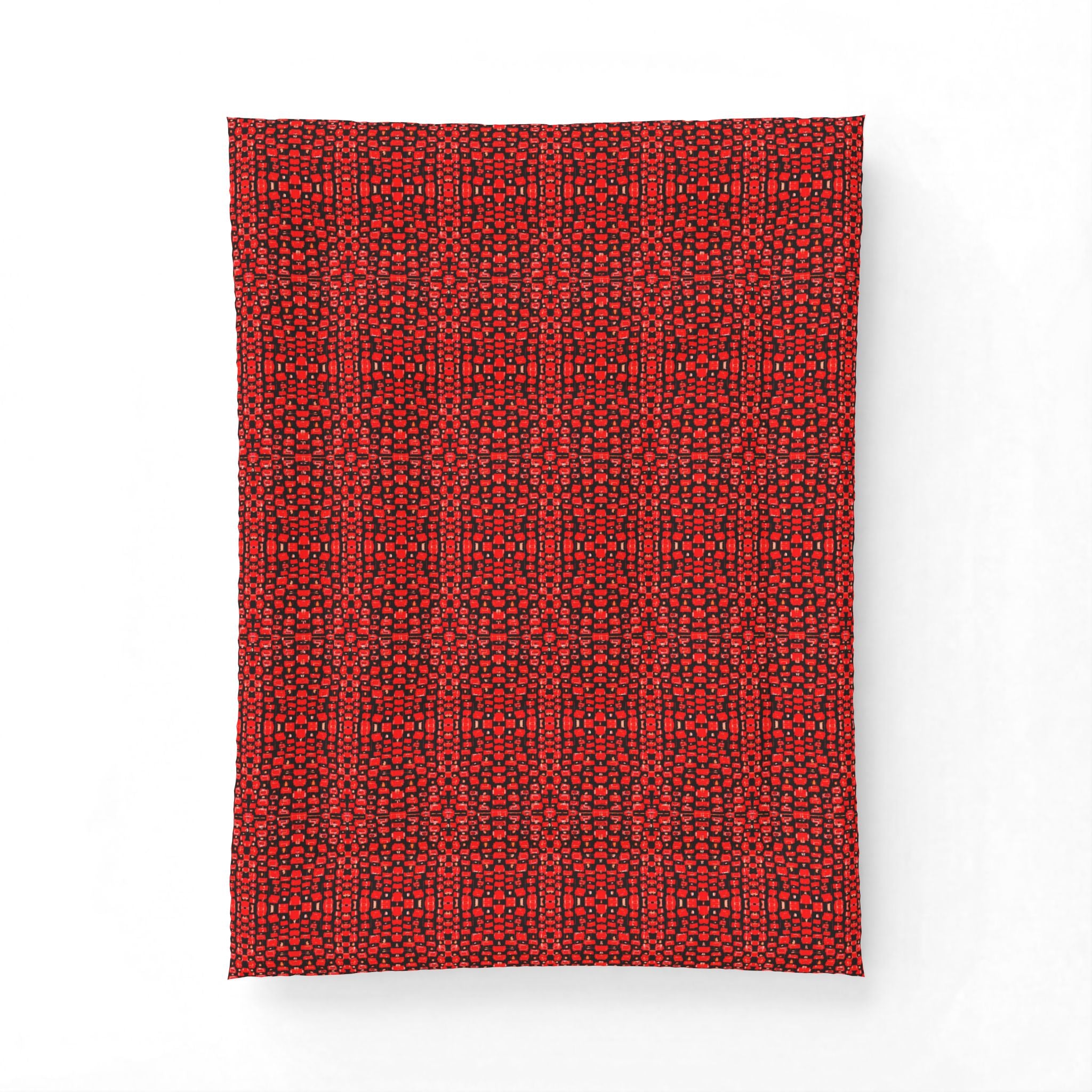 "Japanese Cherry Blossom" Red Dotted Quilt Coverlet — Cozy Geometric Cotton Comforter