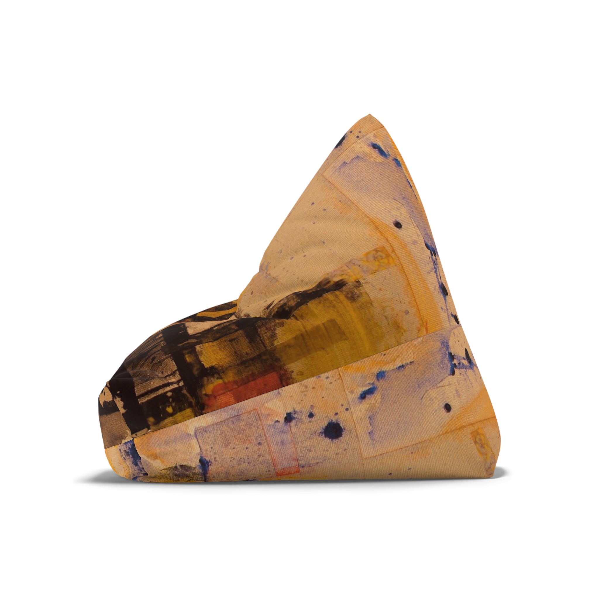"Dance in the Rain" Abstract Yellow Ink Art Bean Bag Cover — Modern Boho Room Accent