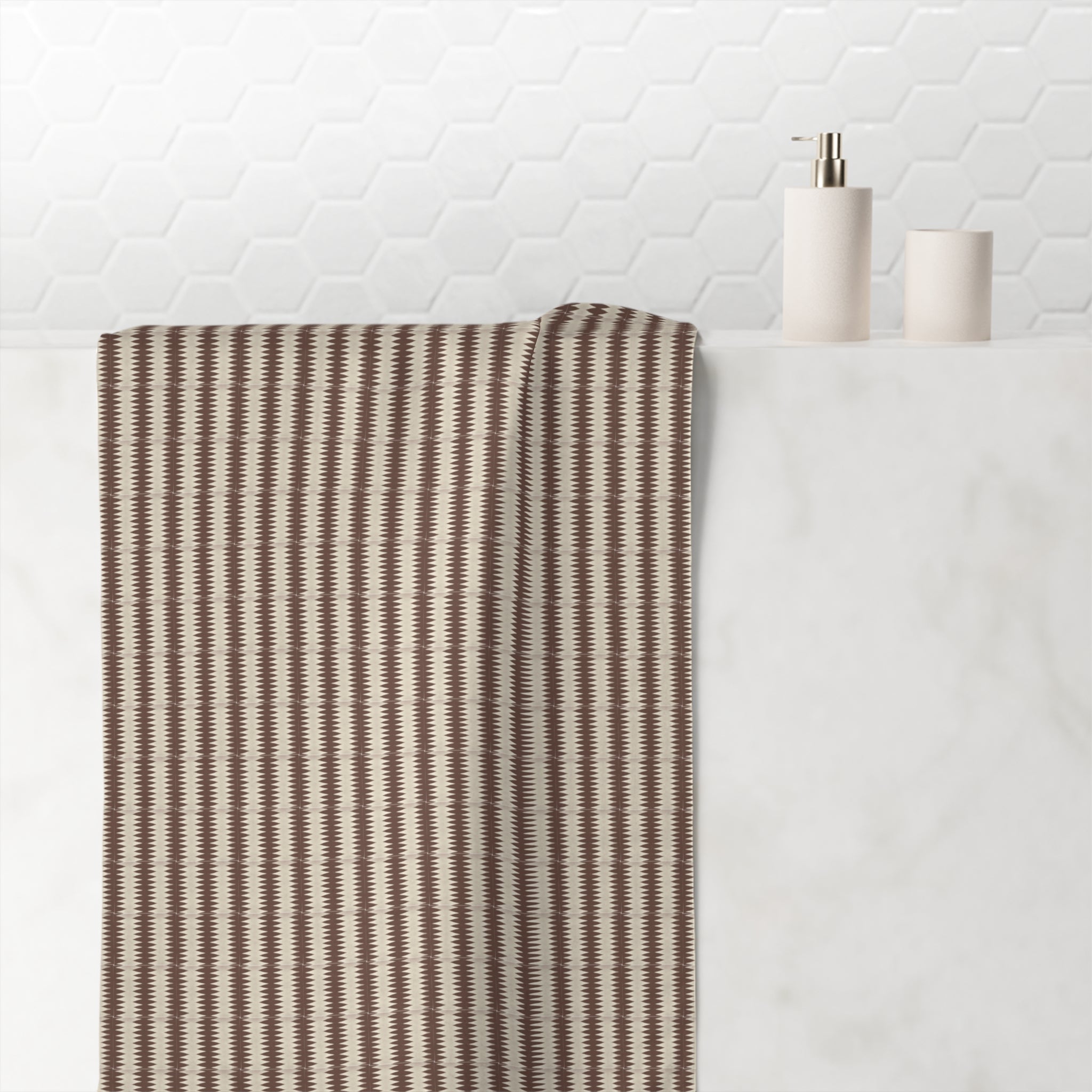 "Mississippi Morning" Mink-Cotton Towel - Brown, Beige