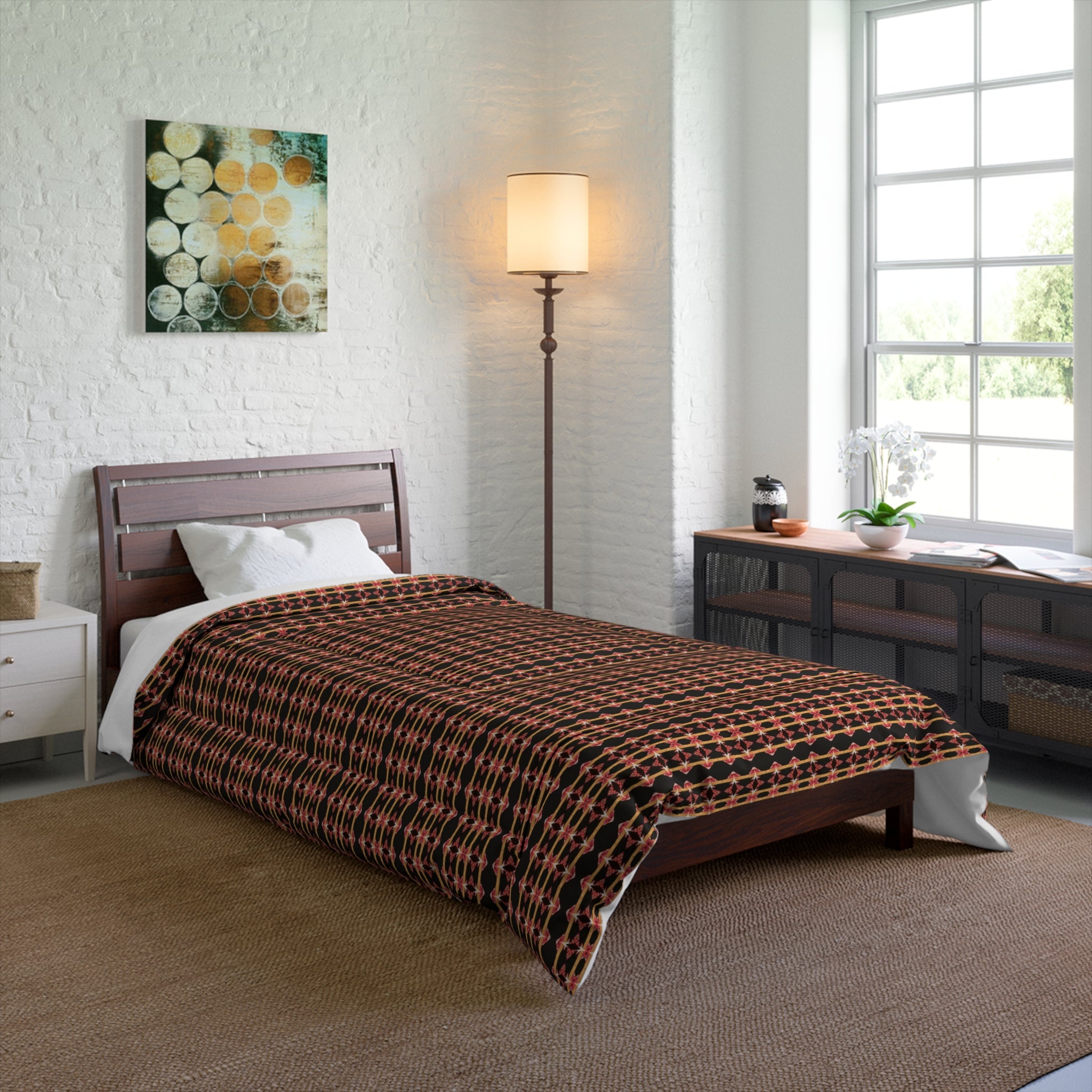 "Native America Now" Brown Plaid Comforter - Rustic Buffalo Check Bedding