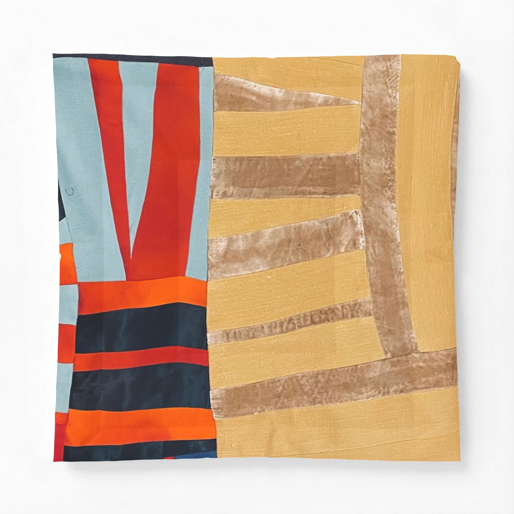 "Hannah and Samuel" Abstract Colorblock Cotton Comforter – Warm Geometric Bedspread