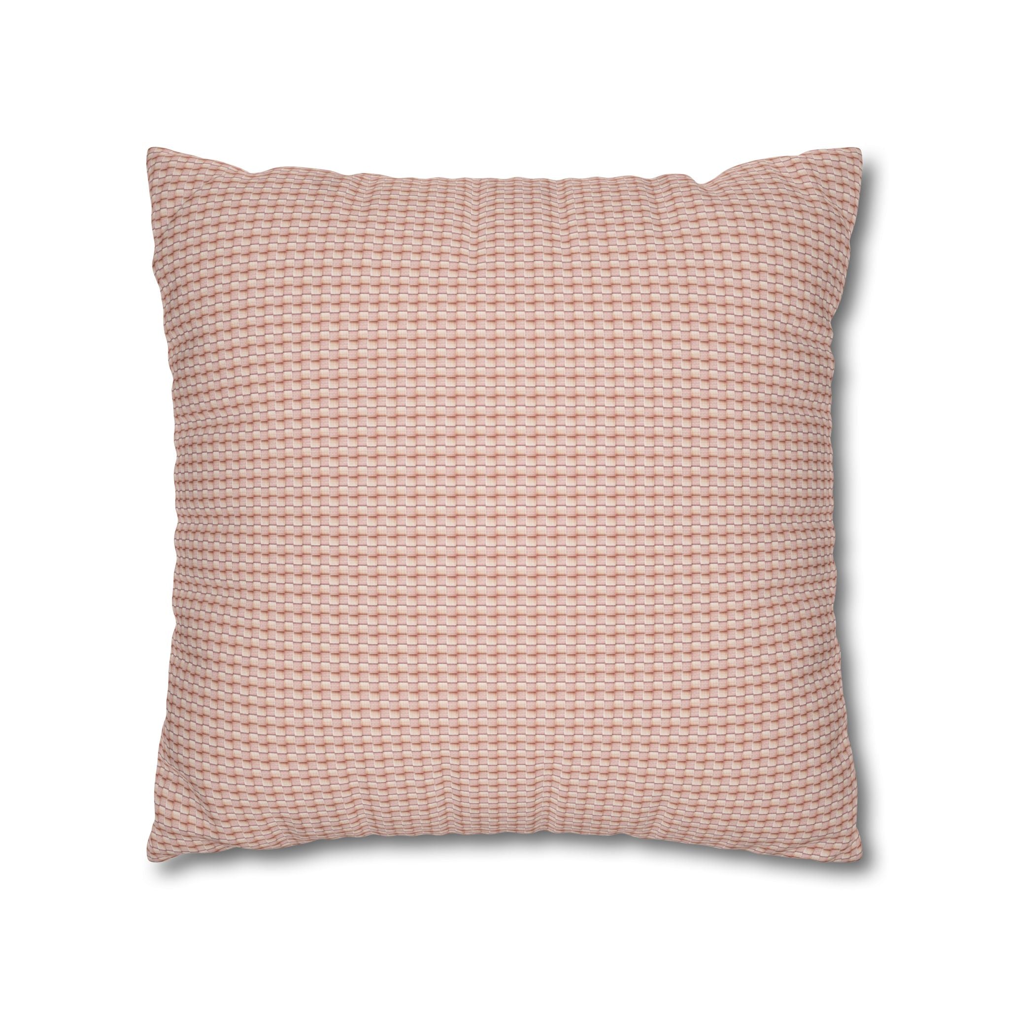 "Grandma Rose" Blush Waffle Knit Faux Suede Square Pillowcase