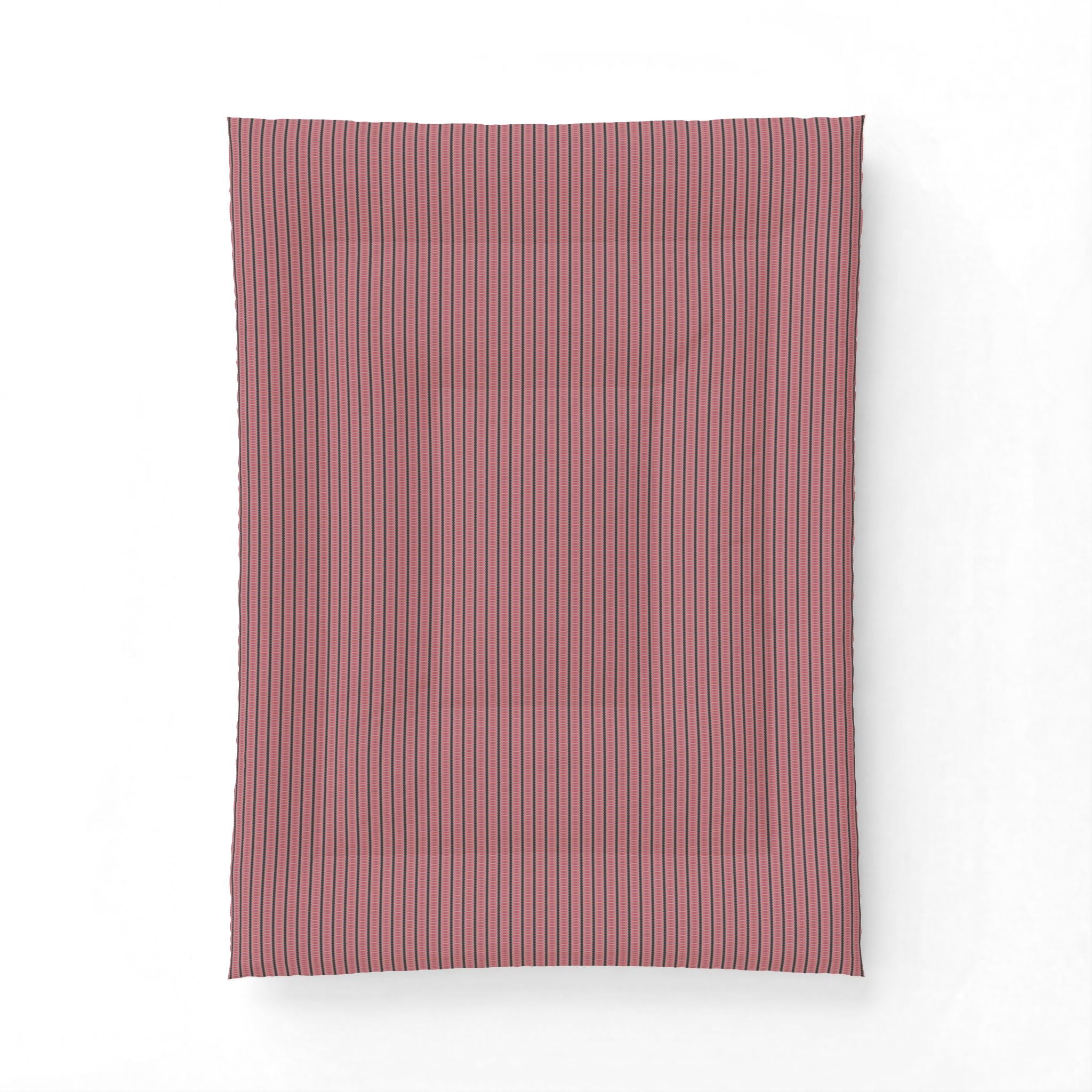 "The Nike of Samothrace" Striped Cotton Comforter — Rose & Charcoal Minimalist Bedding