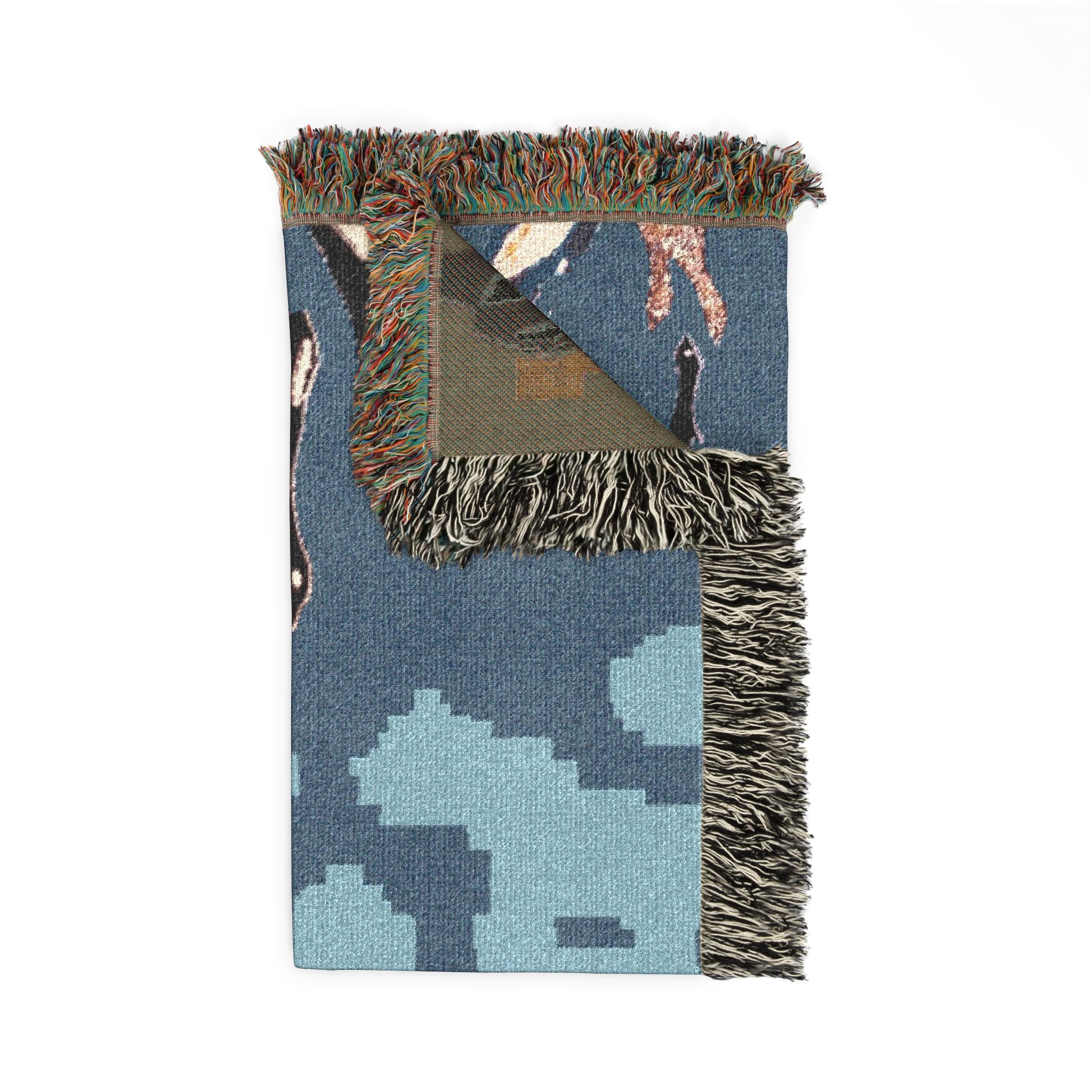 "Fly Me to the Moon" Abstract Birdie Pattern Woven Blanket — Cozy Throw for Living Room or Nursery