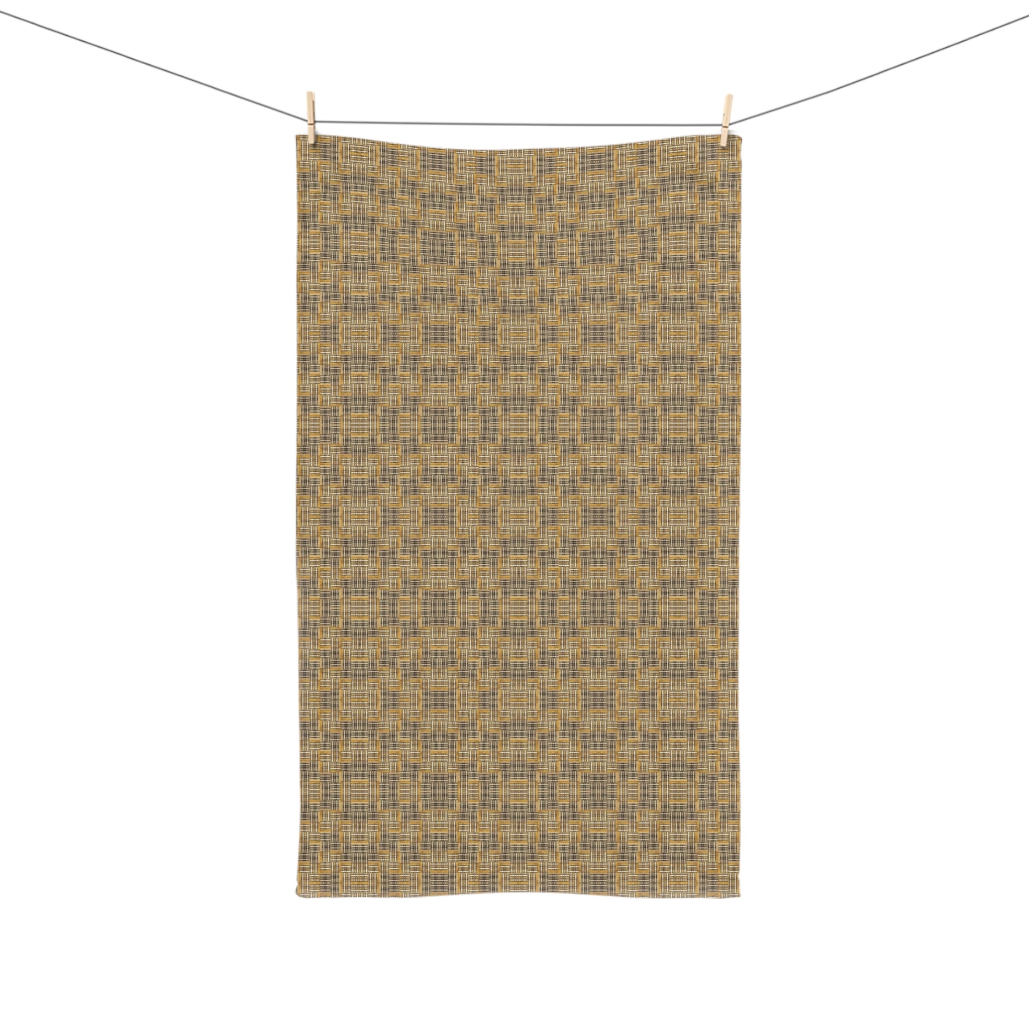 "All Things Fall Apart" Woven Plaid Hand Towel — Rustic Farmhouse Kitchen Accent