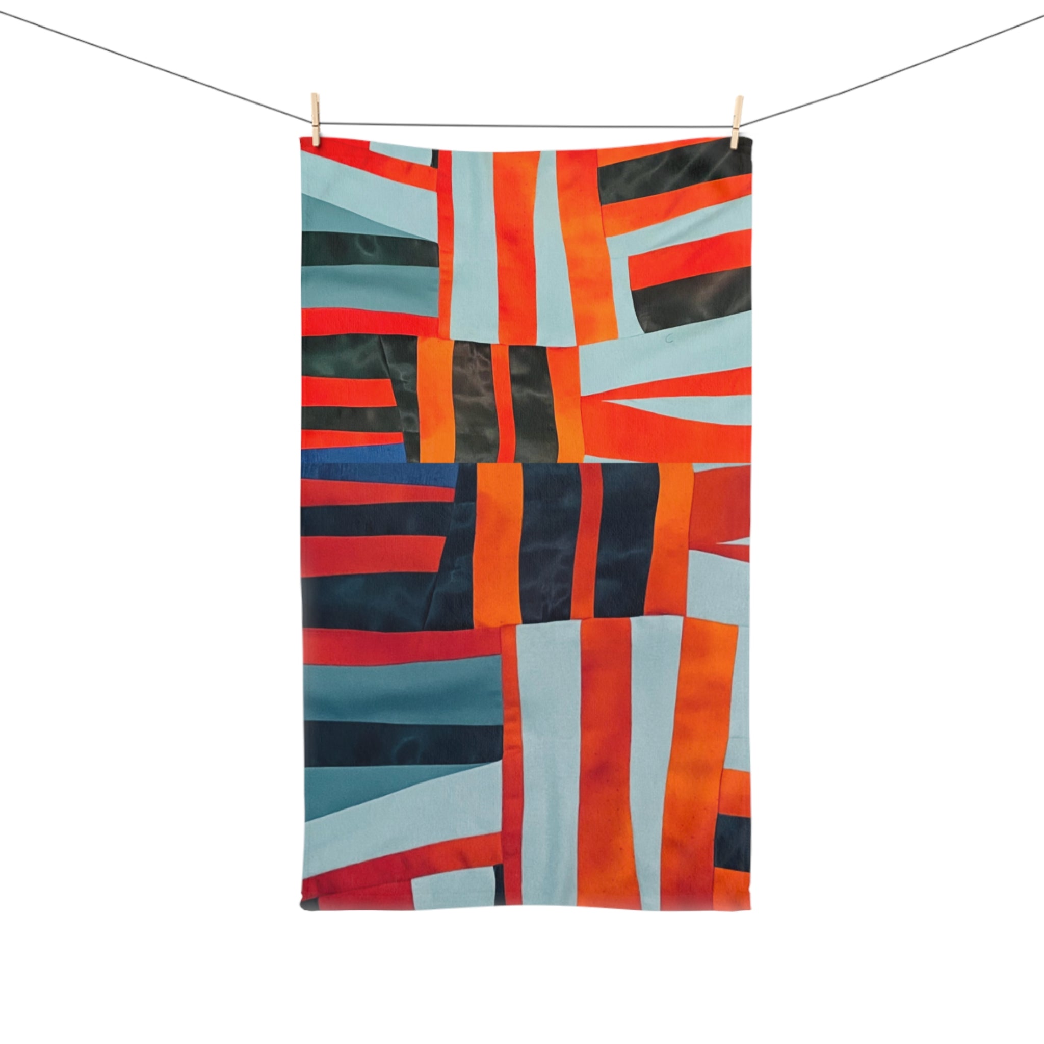"Samuel" Abstract Stripe Hand Towel — Bold Modern Geometric Kitchen & Bath Accent
