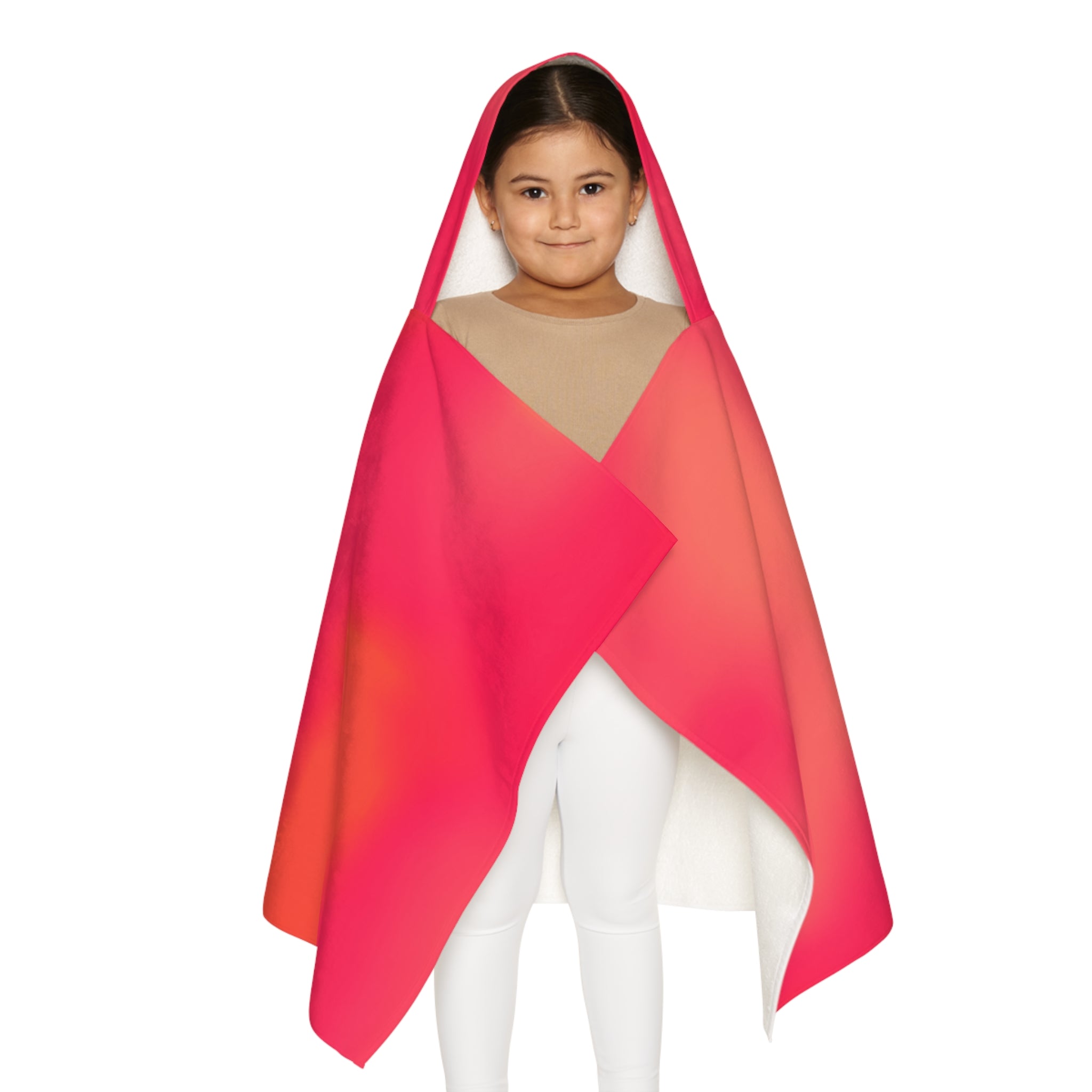 "The Skies Will Break For You, My Friend" Youth Hooded Towel — Bright Pink Watercolor Kids Beach & Bath Wrap