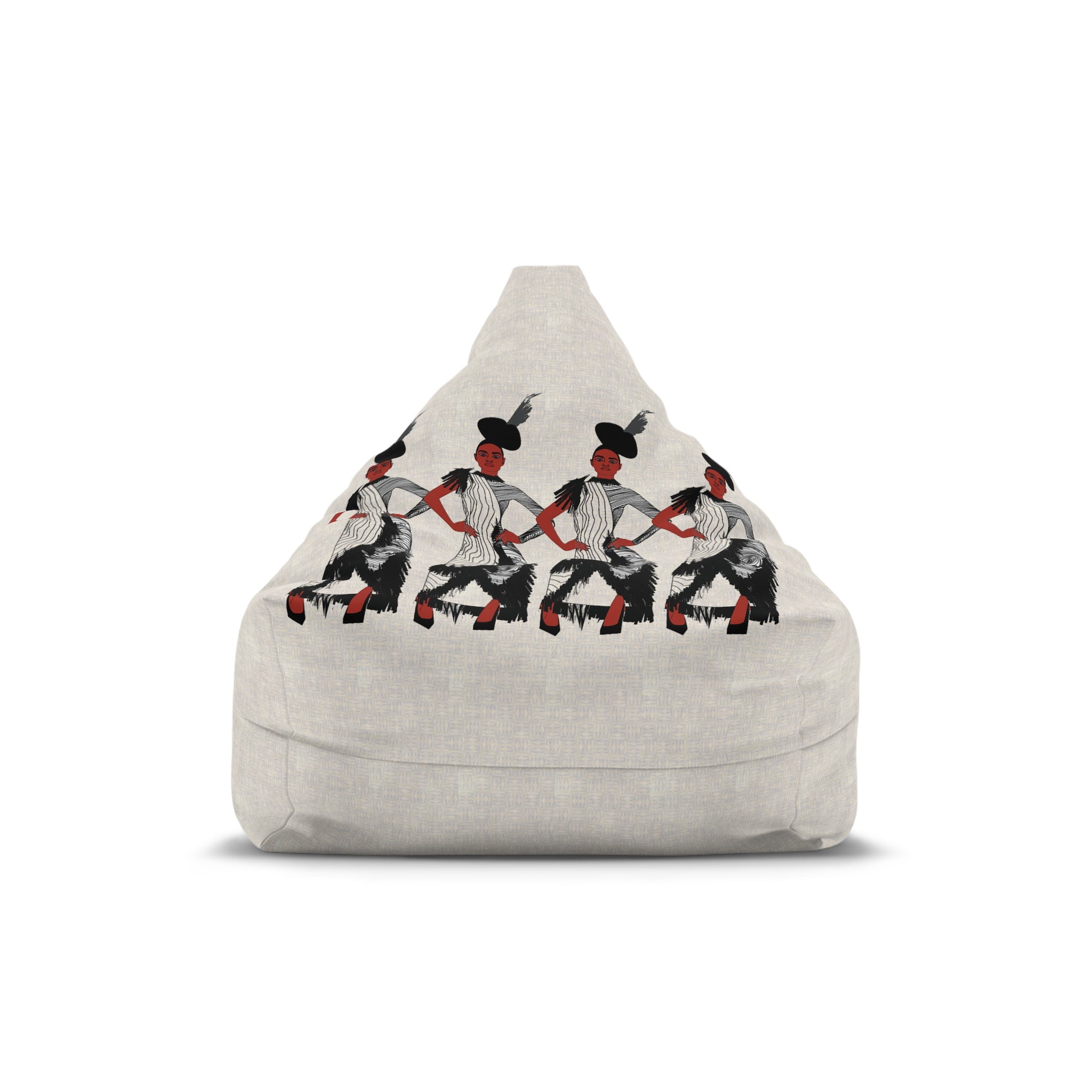 "Fierce Honey" Fashion Illustration Bean Bag Cover — Chic Vintage Model Print