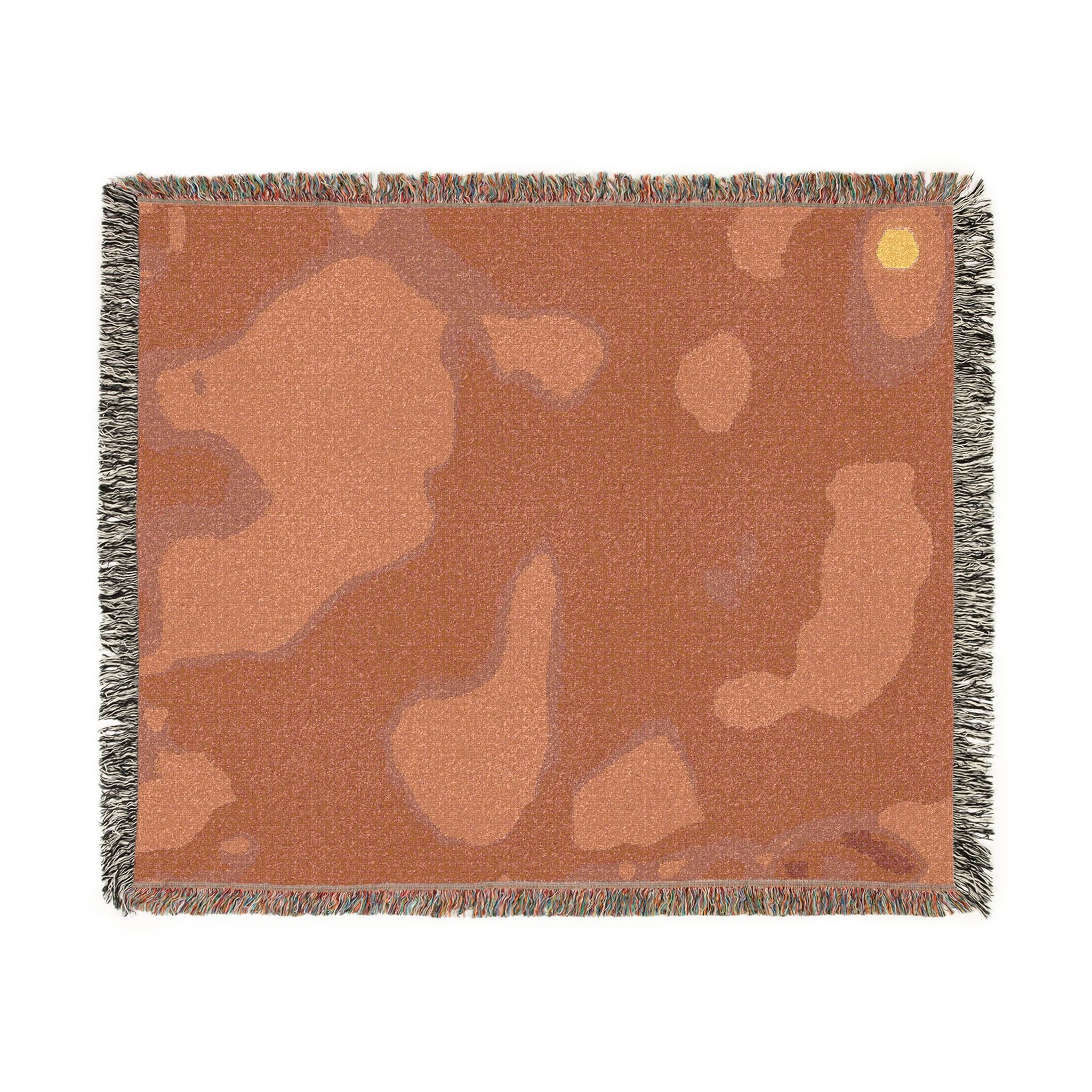 "The Skies Will Break For You, My Friend" Abstract Sunset Woven Blanket — Earth & Ocean Tones Cozy Throw