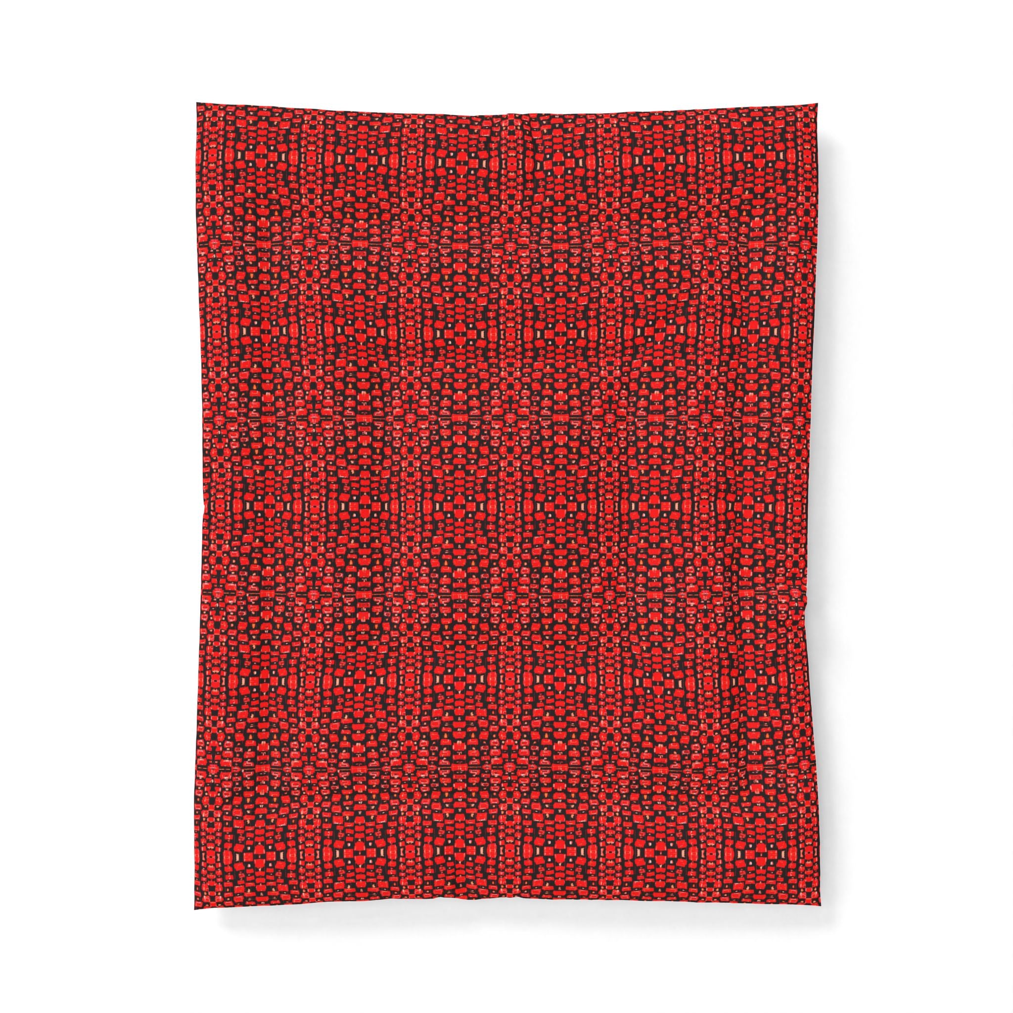 "Japanese Cherry Blossom" Red Dotted Quilt Coverlet — Cozy Geometric Cotton Comforter