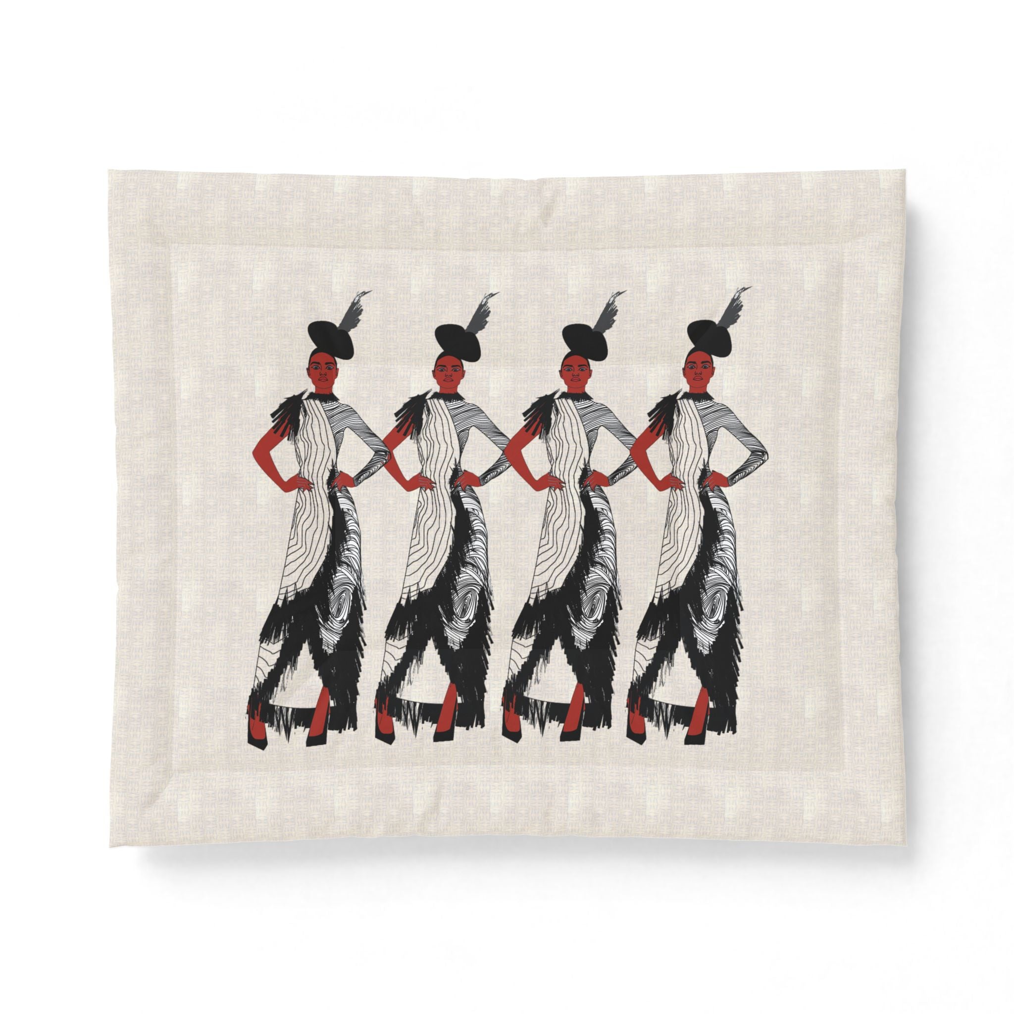 "Fierce Honey" Art Deco Fashion Cotton Comforter – Vintage - Model Design
