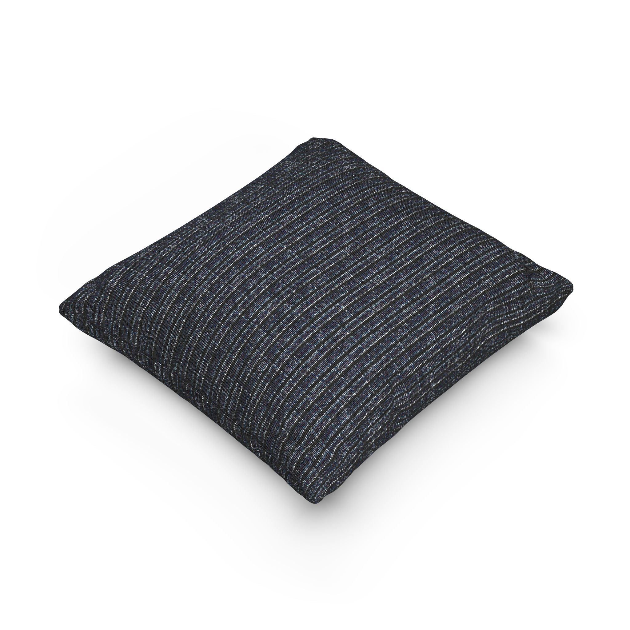 "Mississippi Midnight: Lovely Banjo Blues" Woven Texture Throw Pillow — Navy Tweed Accent Cushion