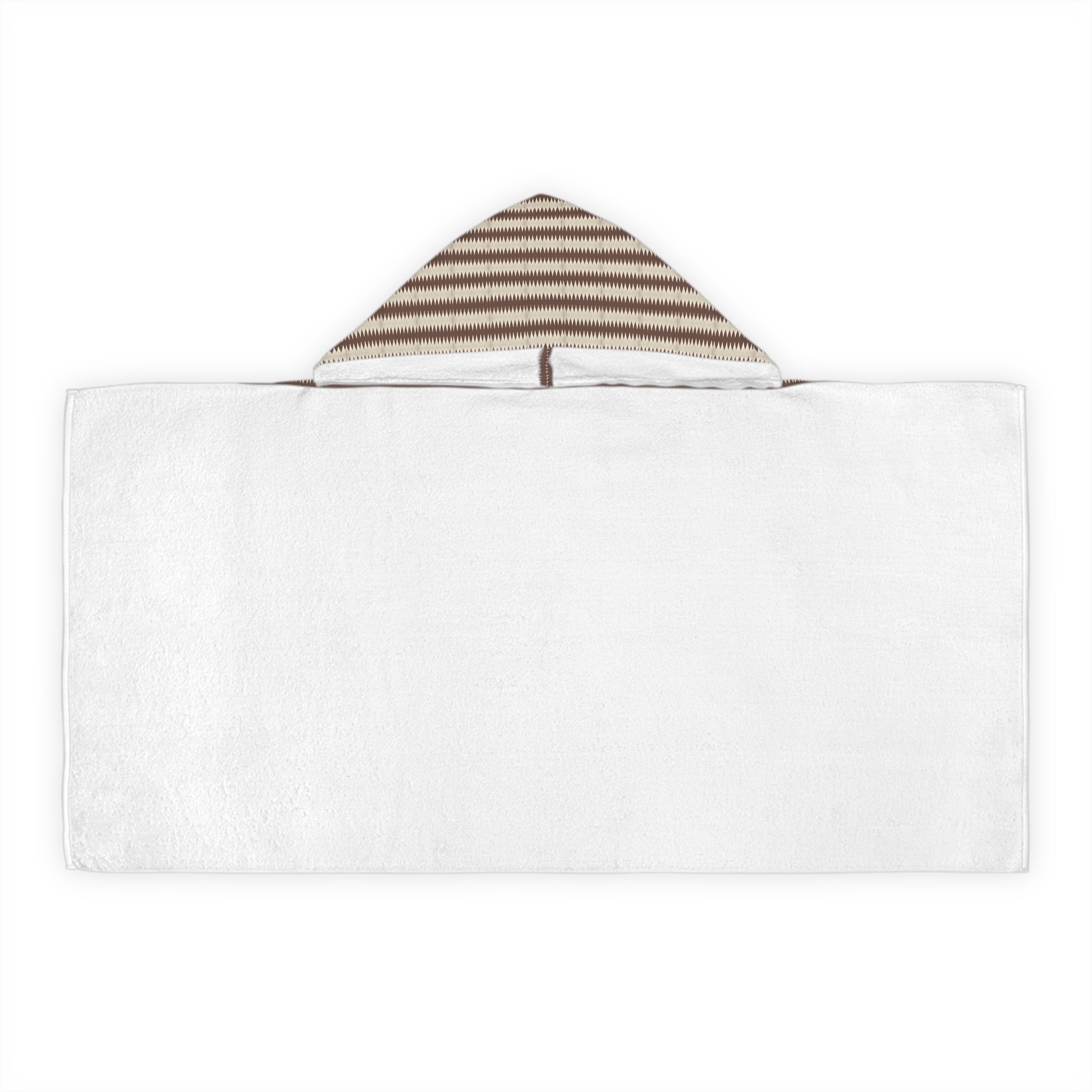 "Mississippi Morning" Striped Youth Hooded Towel — Cozy Brown & White Beach/Pool Poncho for Kids