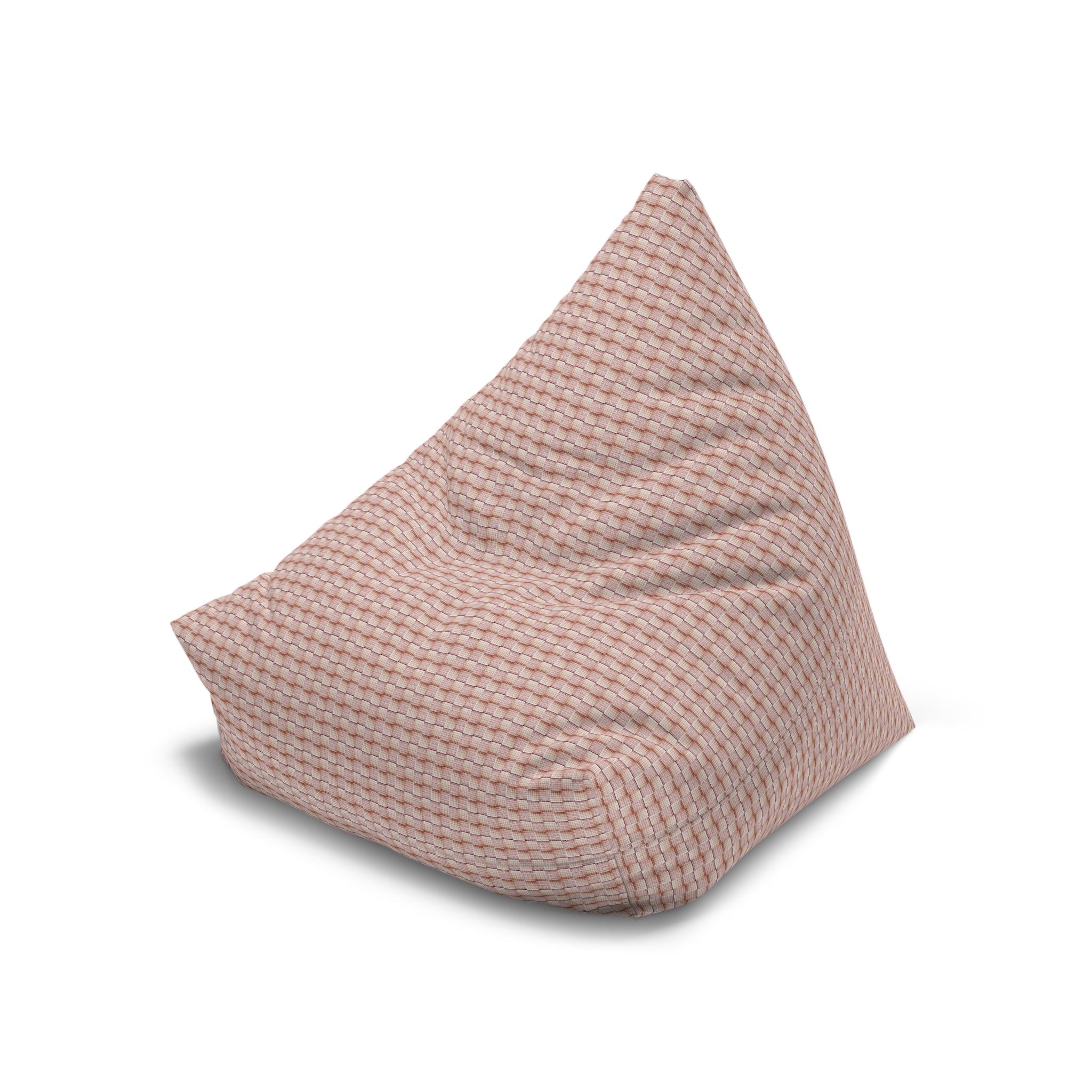 "Grandma Rose" Knitted Pink Blush Bean Bag Cover – Cozy Textured Chair Slipcover
