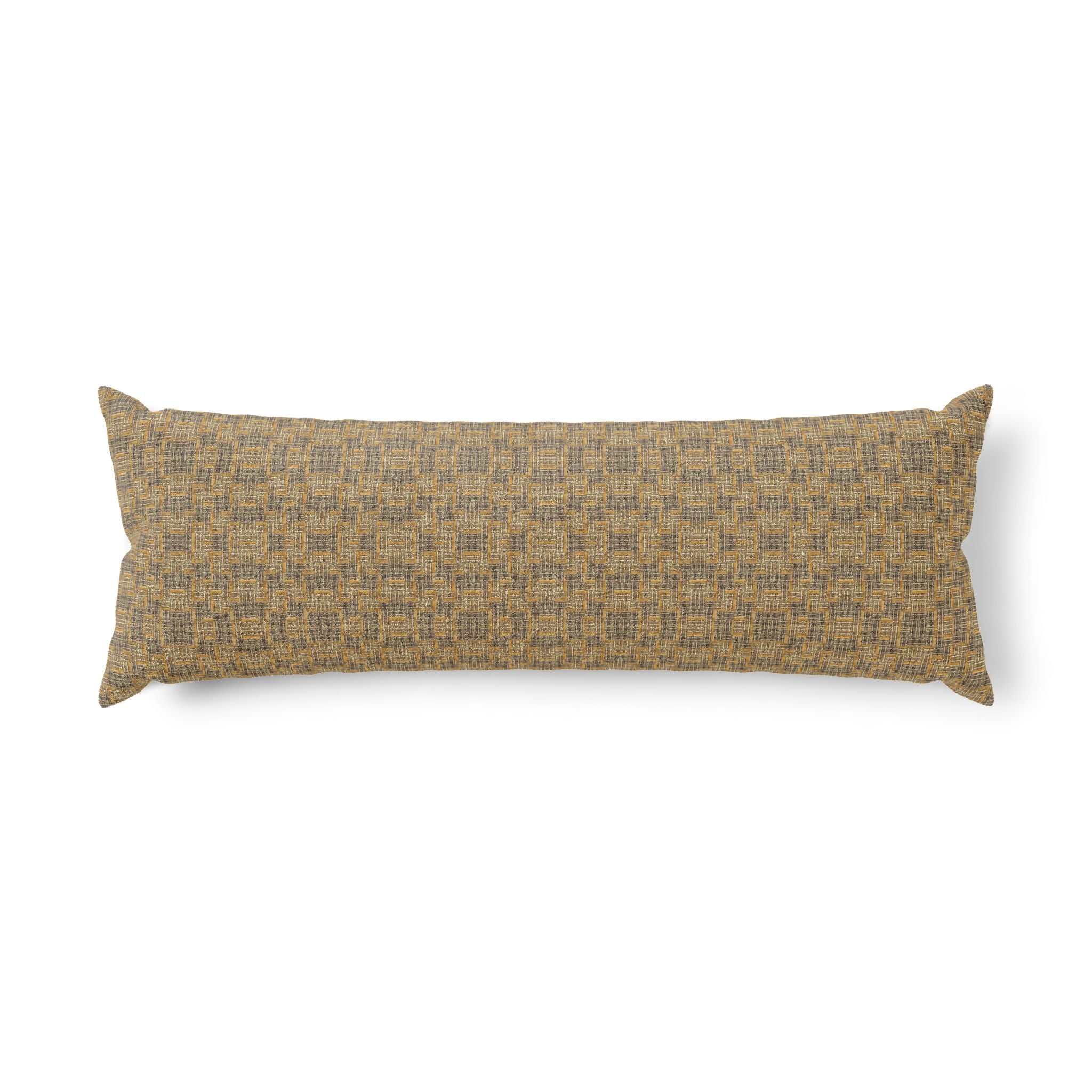 "All Things Fall Apart" Woven Plaid Body Pillow — Cozy Rustic Home Accent