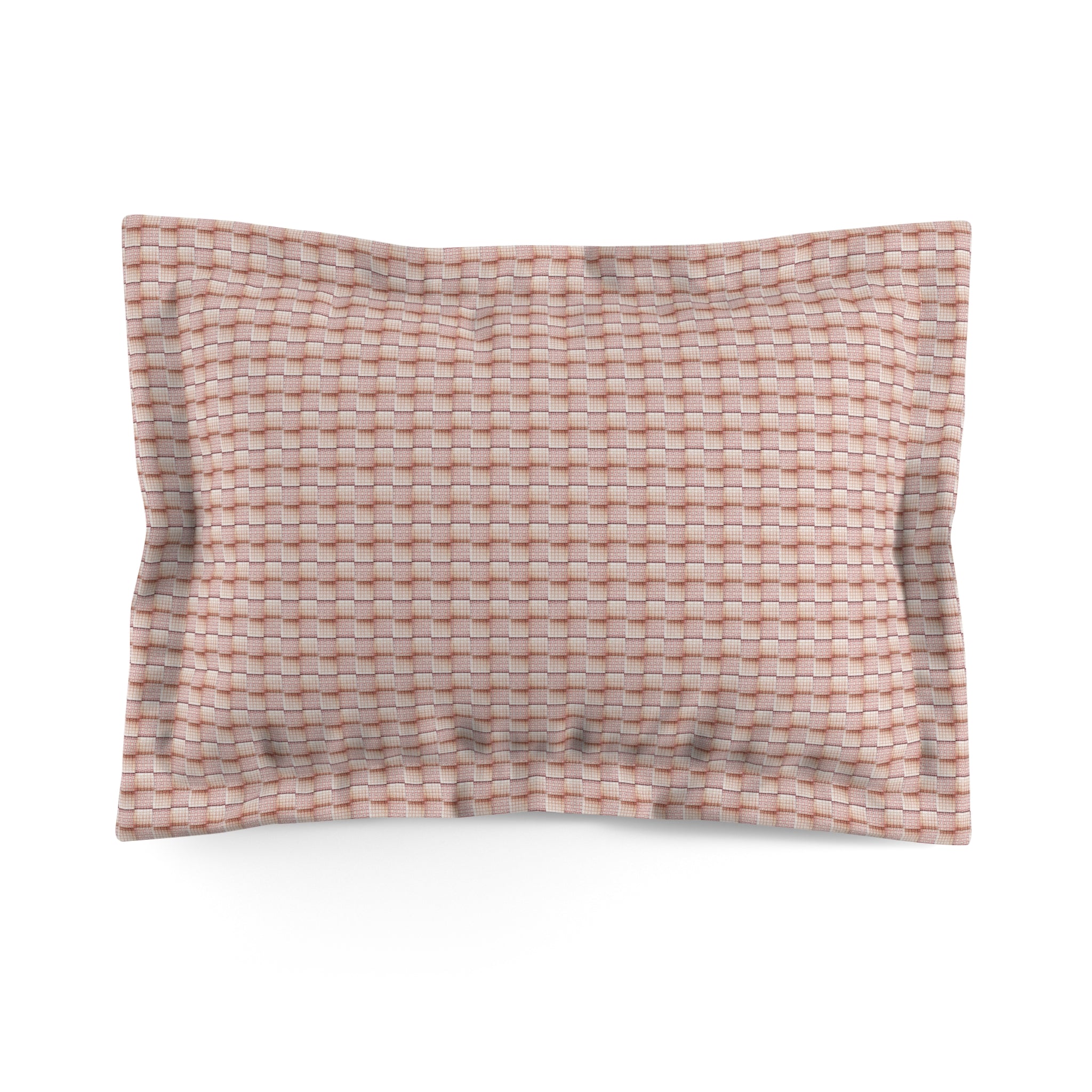 "Grandma Rose" Woven Pink Blush Pillow Sham — Pink Textured Microfiber Decorative Sham
