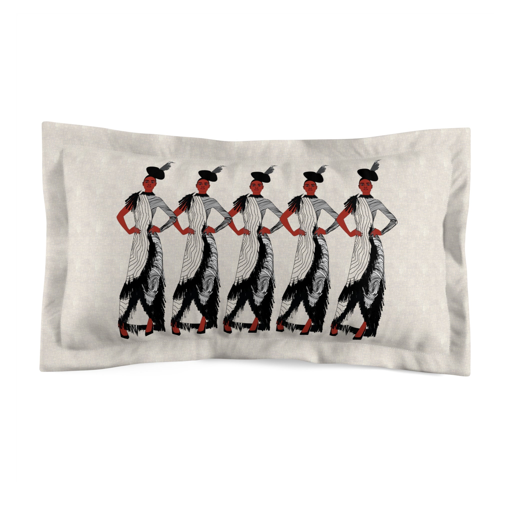 "Fierce Honey" Pillow Sham - Vintage Jazz Age Flapper Dancers Pattern