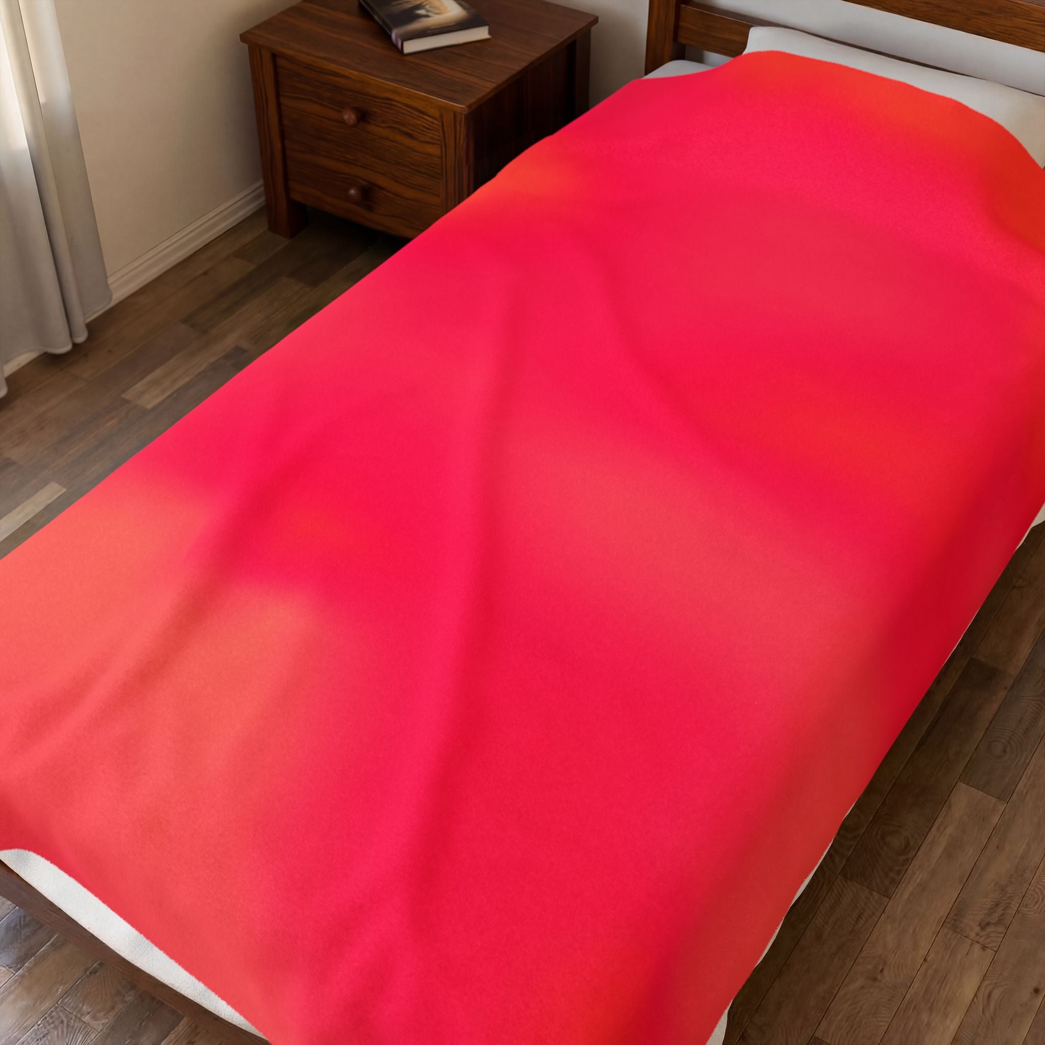 "The Skies Will Break For You, My Friend" Velveteen Plush Blanket — Pink Sunset Gradient Cozy Throw