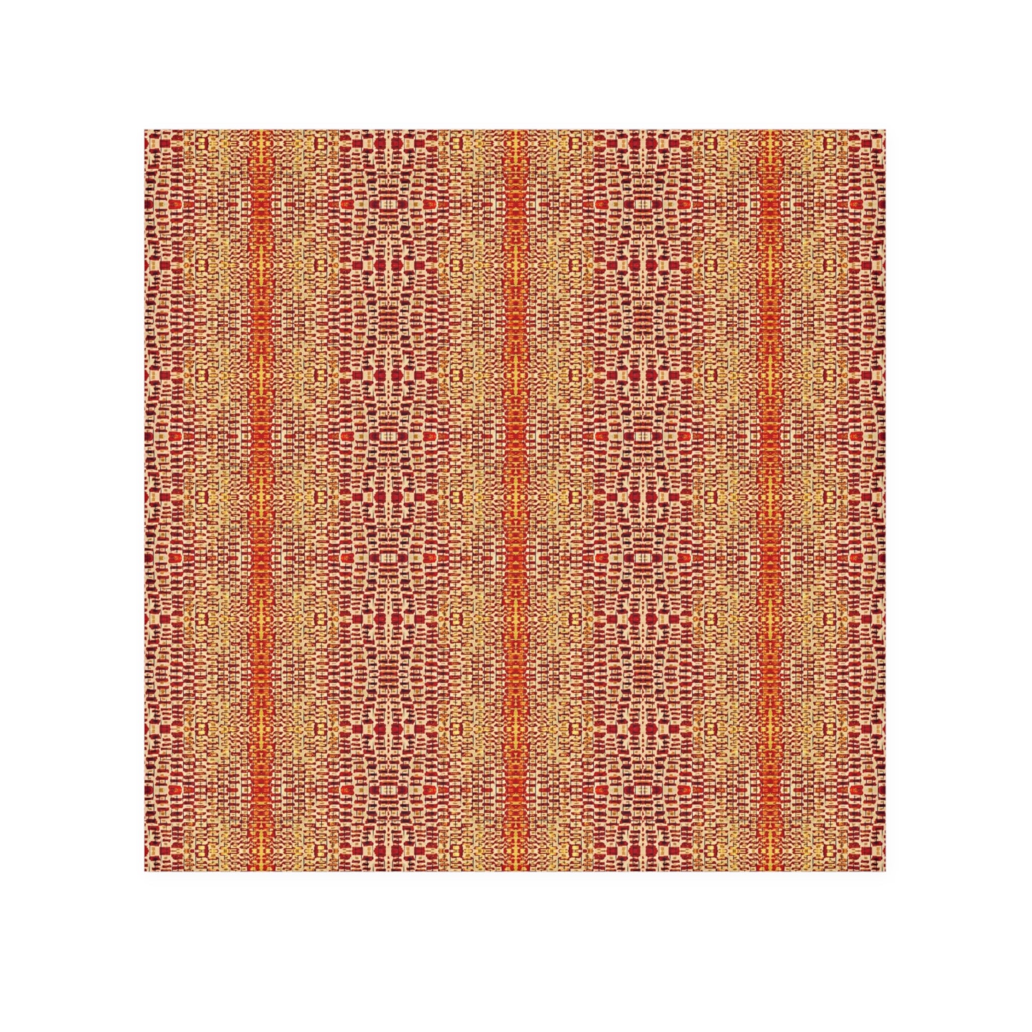 "Queen Mother" Autumn Woven Stripe Face Towel — Rustic Orange & Gold Patterned Hand Towel