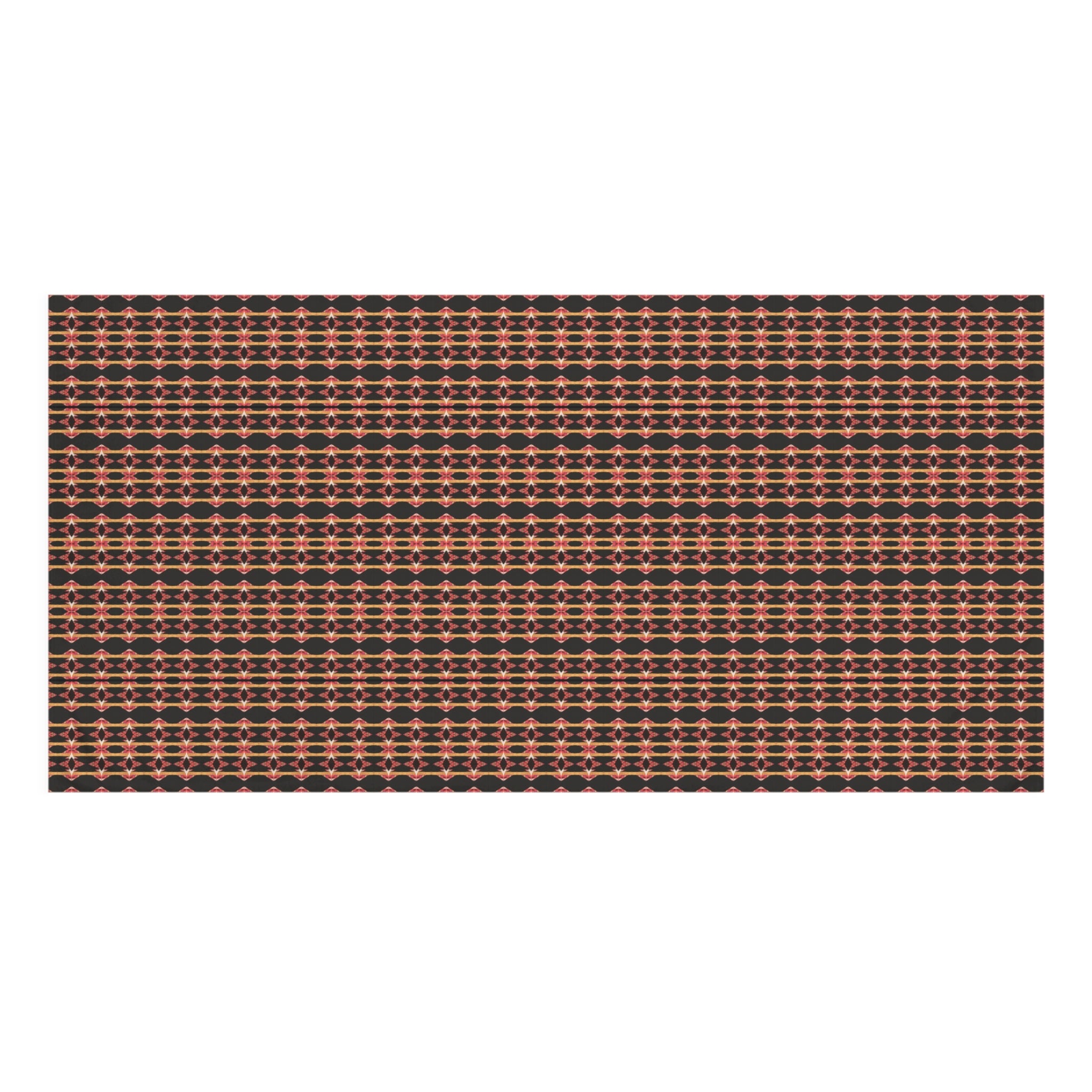 "Native America Now" Mink-Cotton Towel — Warm Geometric Stripe Beach & Bath Towel