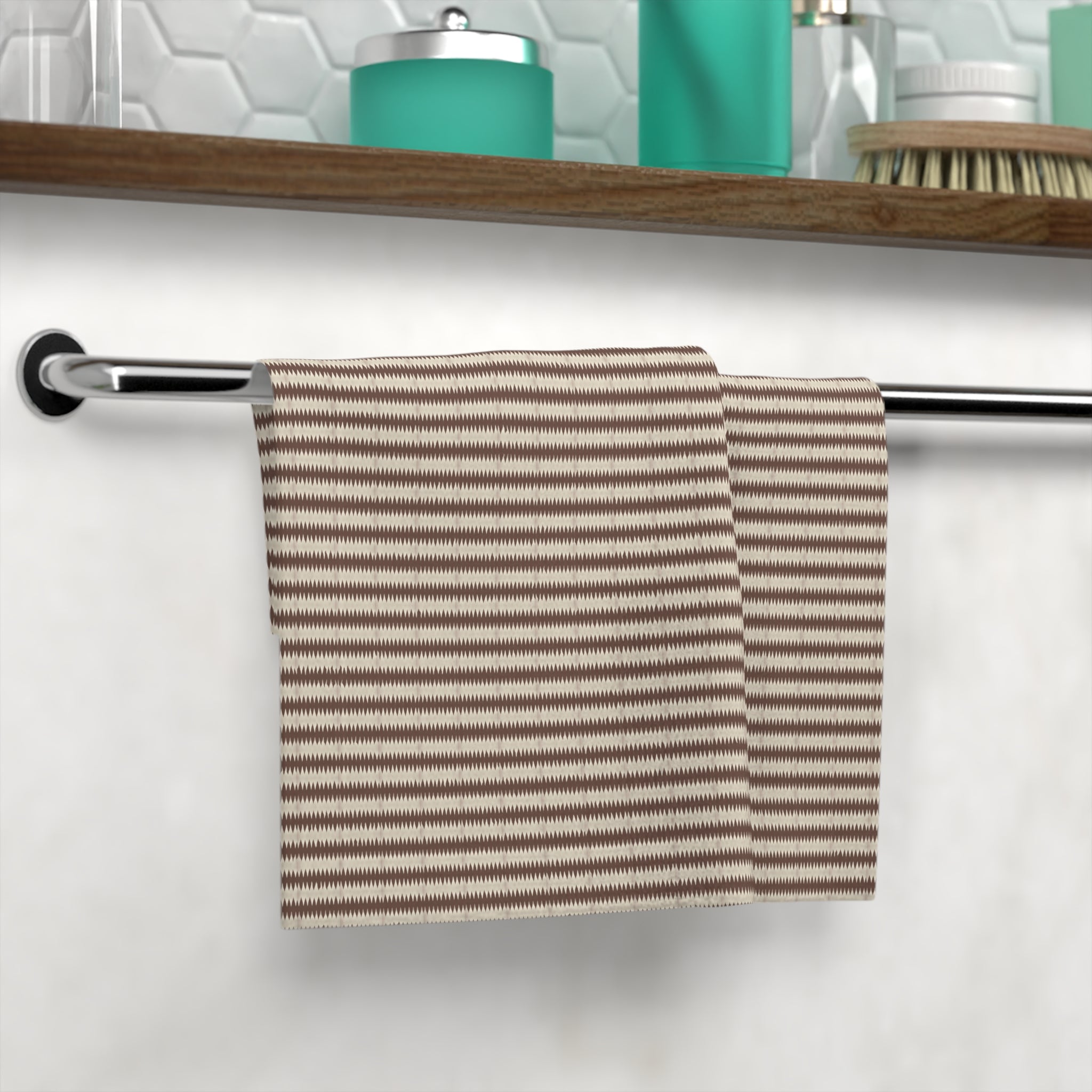 "Mississippi Morning" Striped Neutral Face Towel — Soft Cotton Hand & Face Cloth