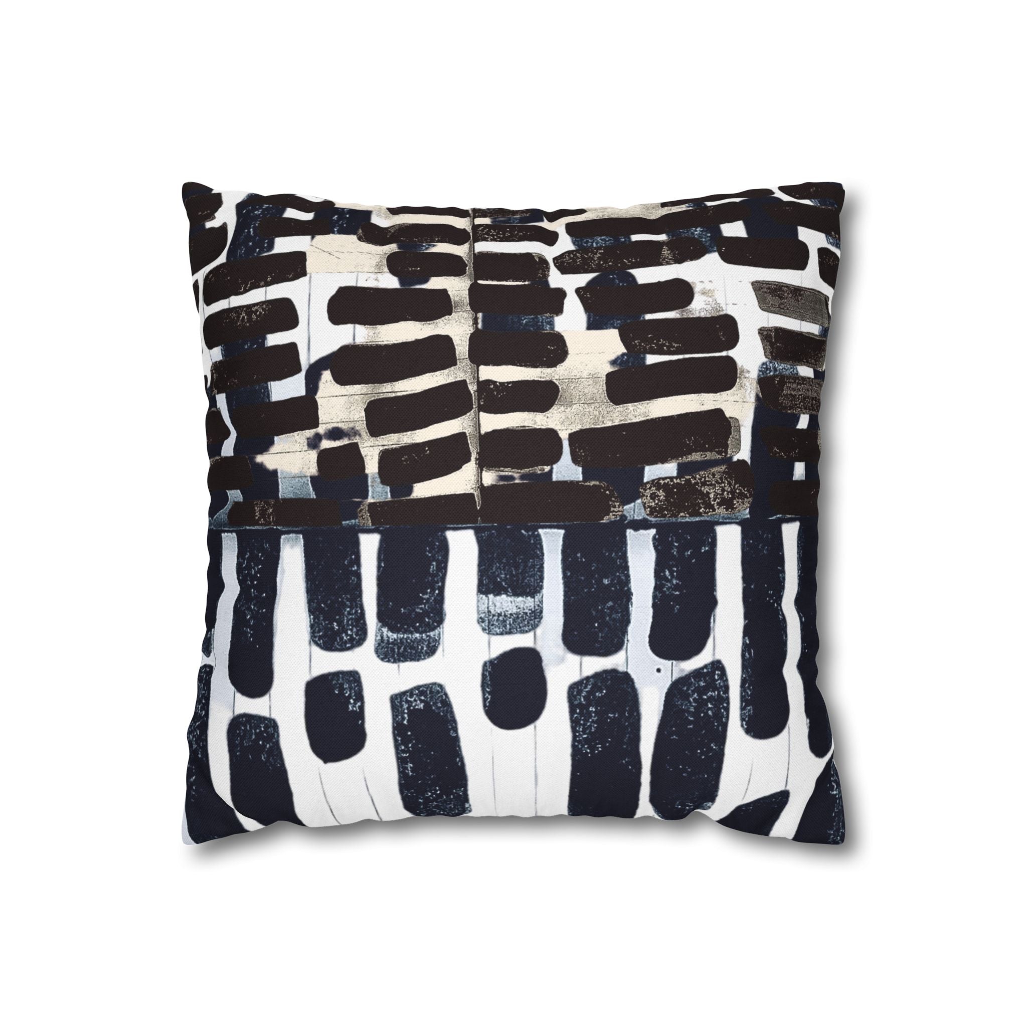 "Only My Notebook Knows How I Feel, My Heart Is On Every Page" Abstract Ink on Notebook Paper Brushstroke Pillowcase — Modern Black & White Decorative Throw Pillow Cover