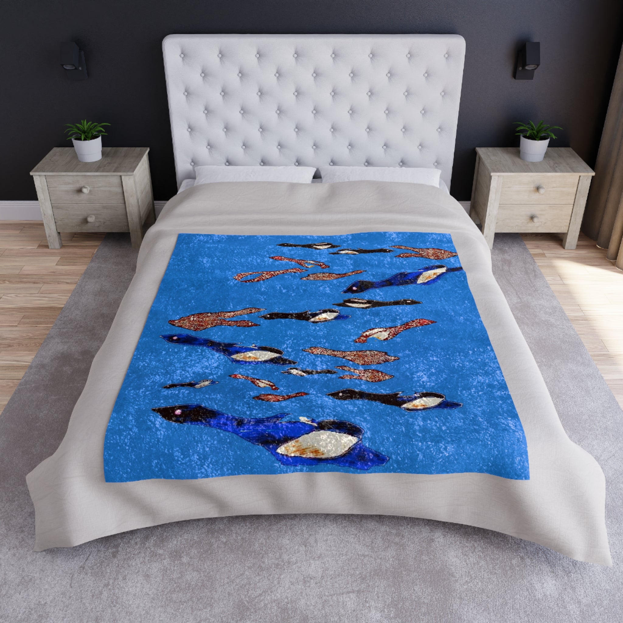 "Fly Me to the Moon" Crushed Velvet Blanket