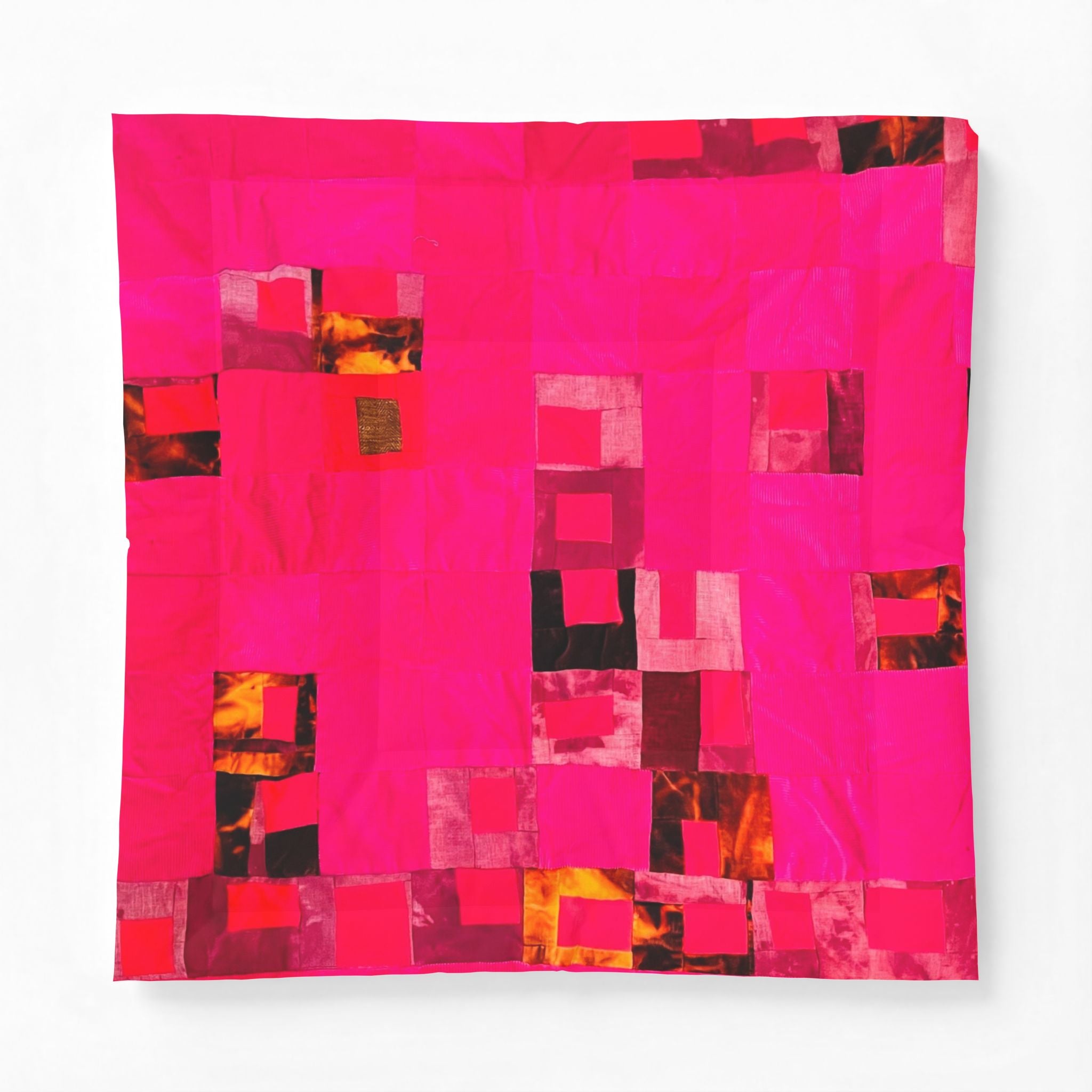 "Lela Lela" Vivid Pink Abstract Cotton Comforter – Modern Geometric Quilt for Bedroom
