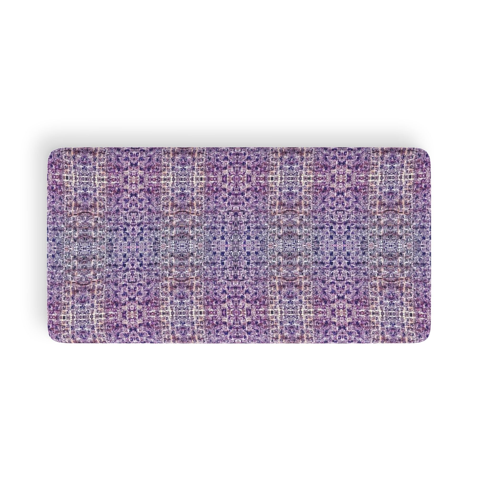 "Pauline, My Love" Blue and Purple Mosaic Fitted Sheet — Boho Geometric Twin Bed Bedding
