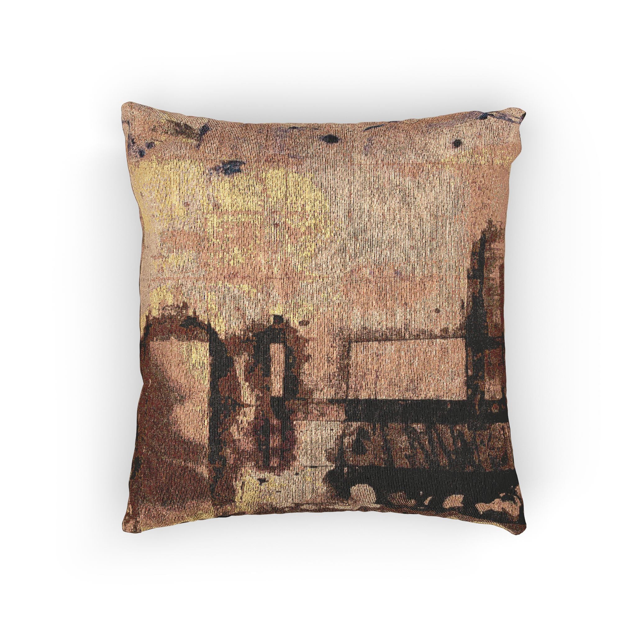 "Dance in the Rain" Acrylic Painting, Artsy Woven Pillow